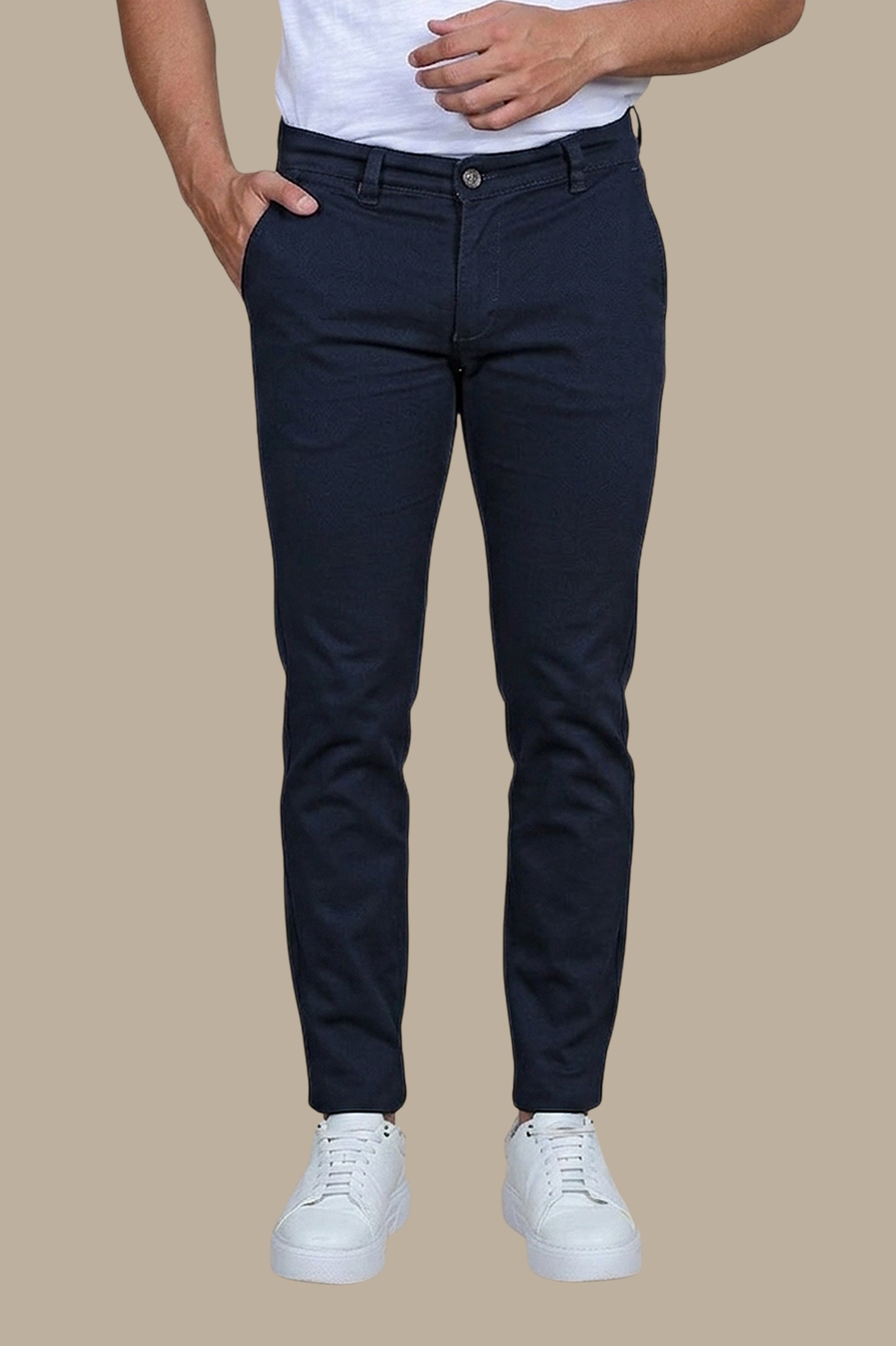 Timeless Navy: Oxford Slim Fit Chino Trousers