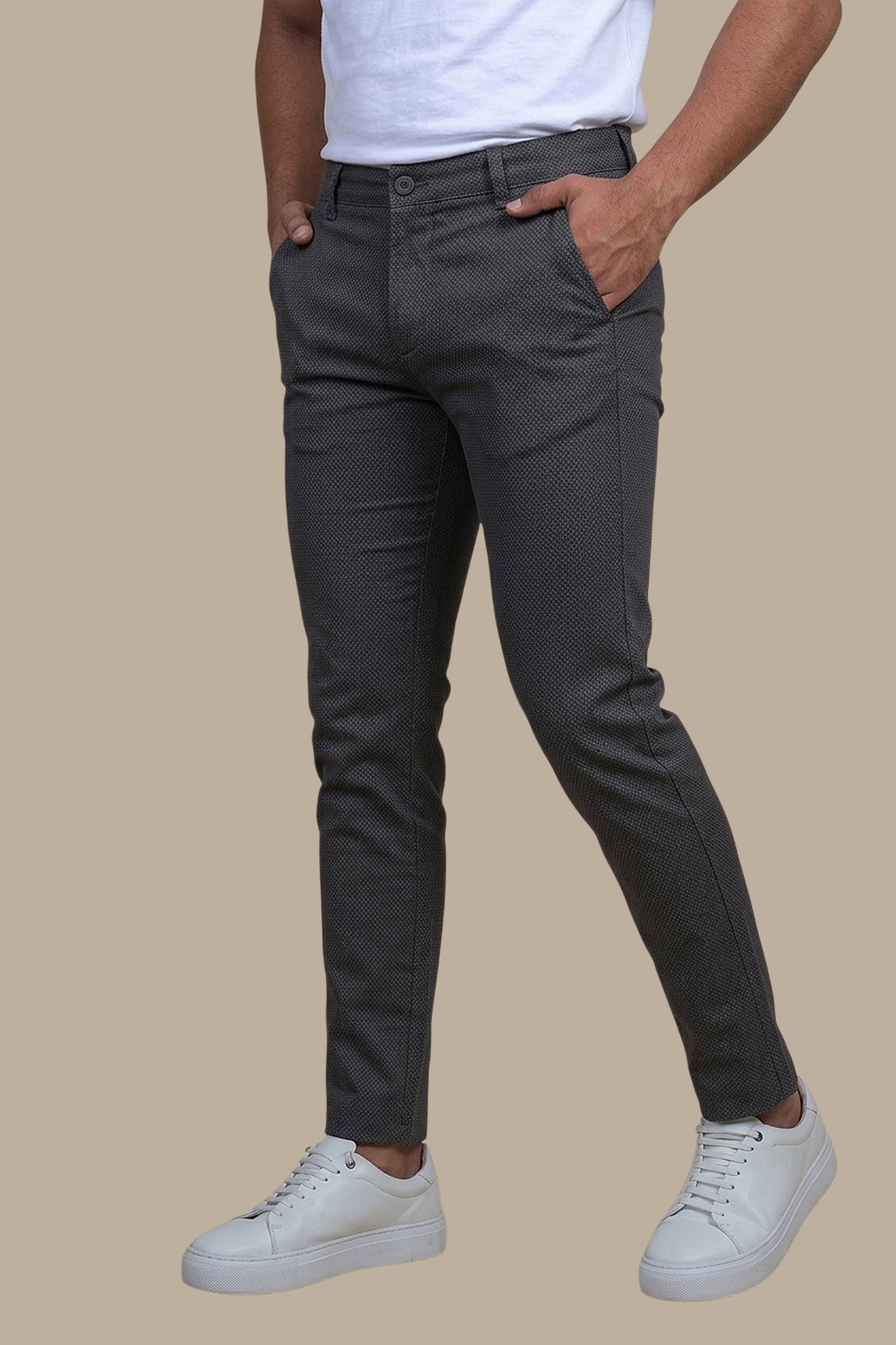 Dark Grey Chino Oxford: Slim Fit