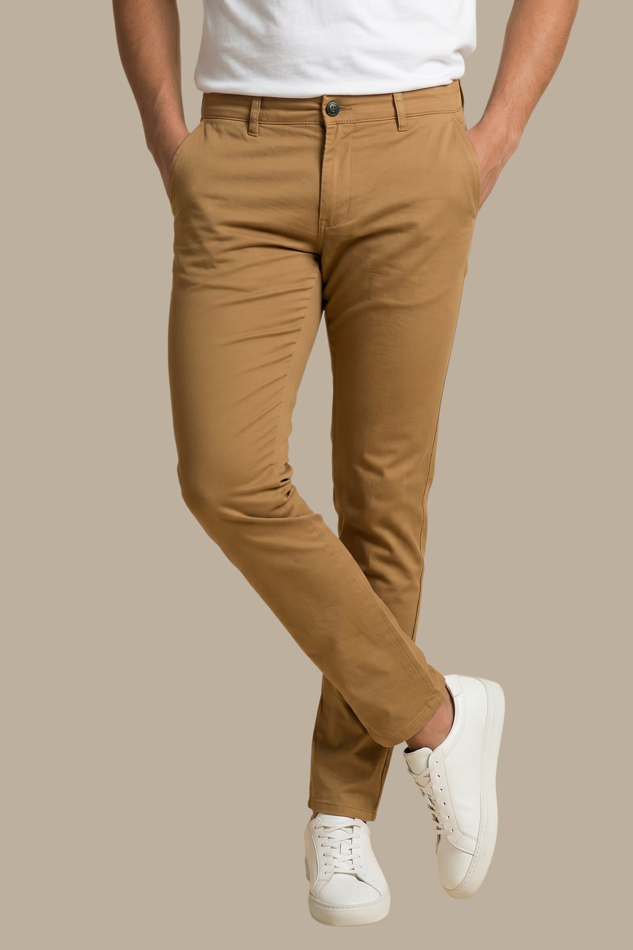 Camel Slim Fit Chinos: Modern Elegance