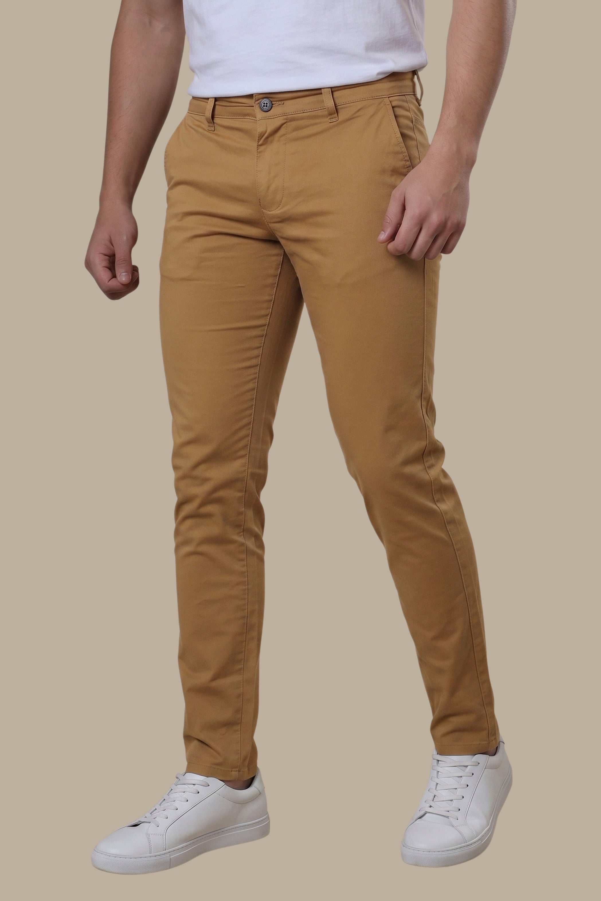 Camel Slim Fit Chinos: Modern Elegance