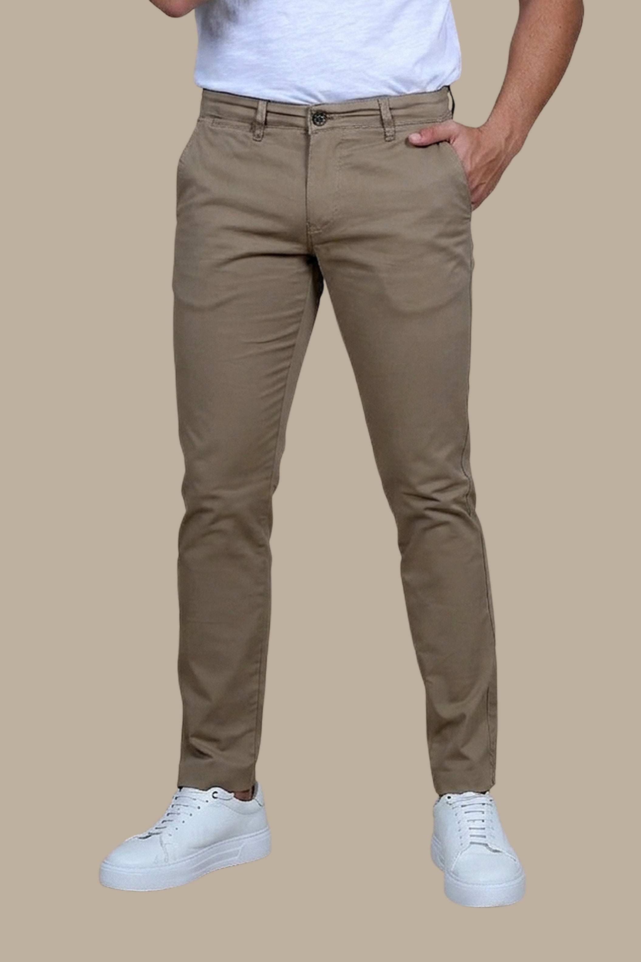 Olive Slim Fit Chino Trousers