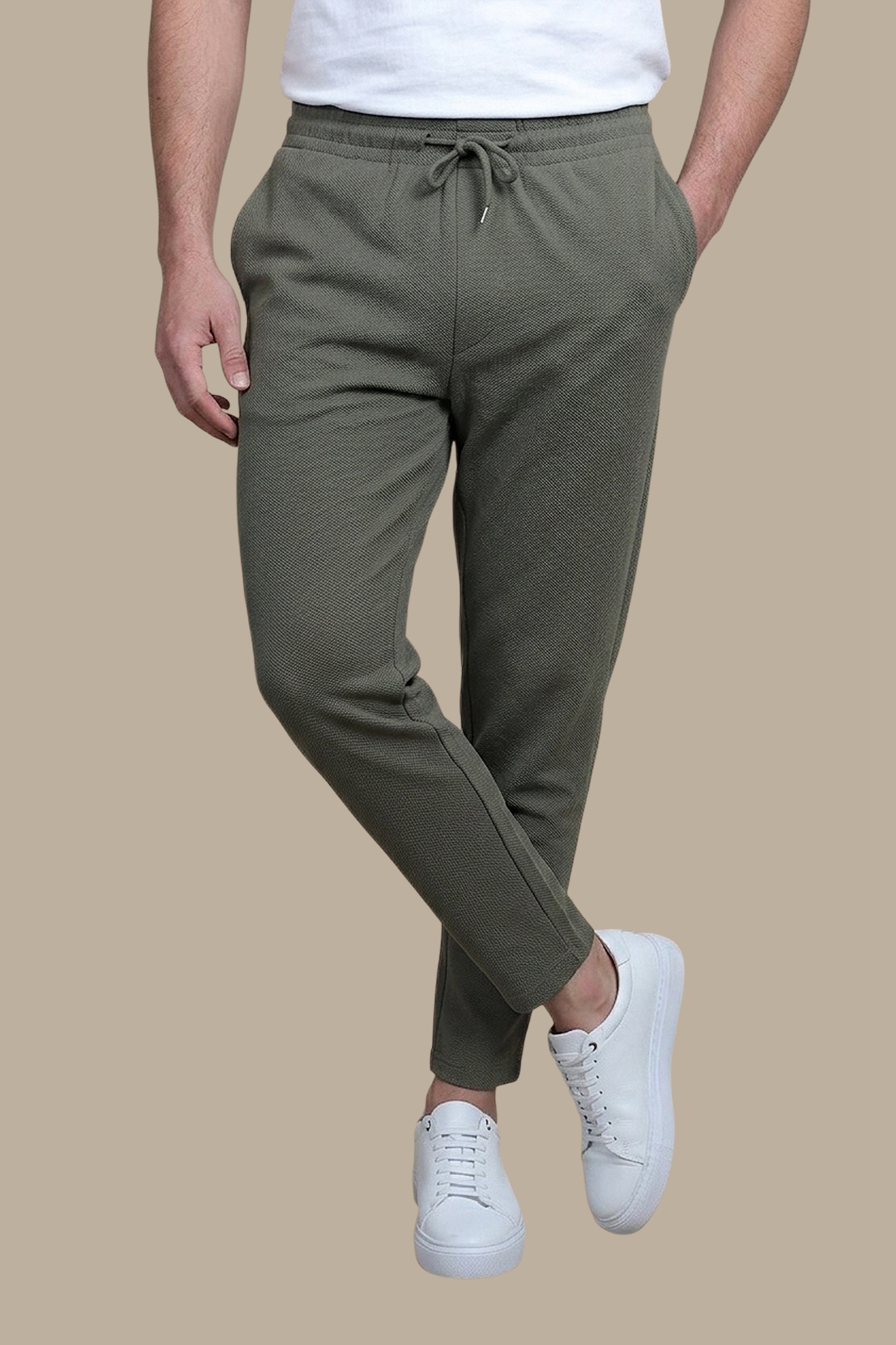 Khaki Comfort: Essential Twill Jogging Gear