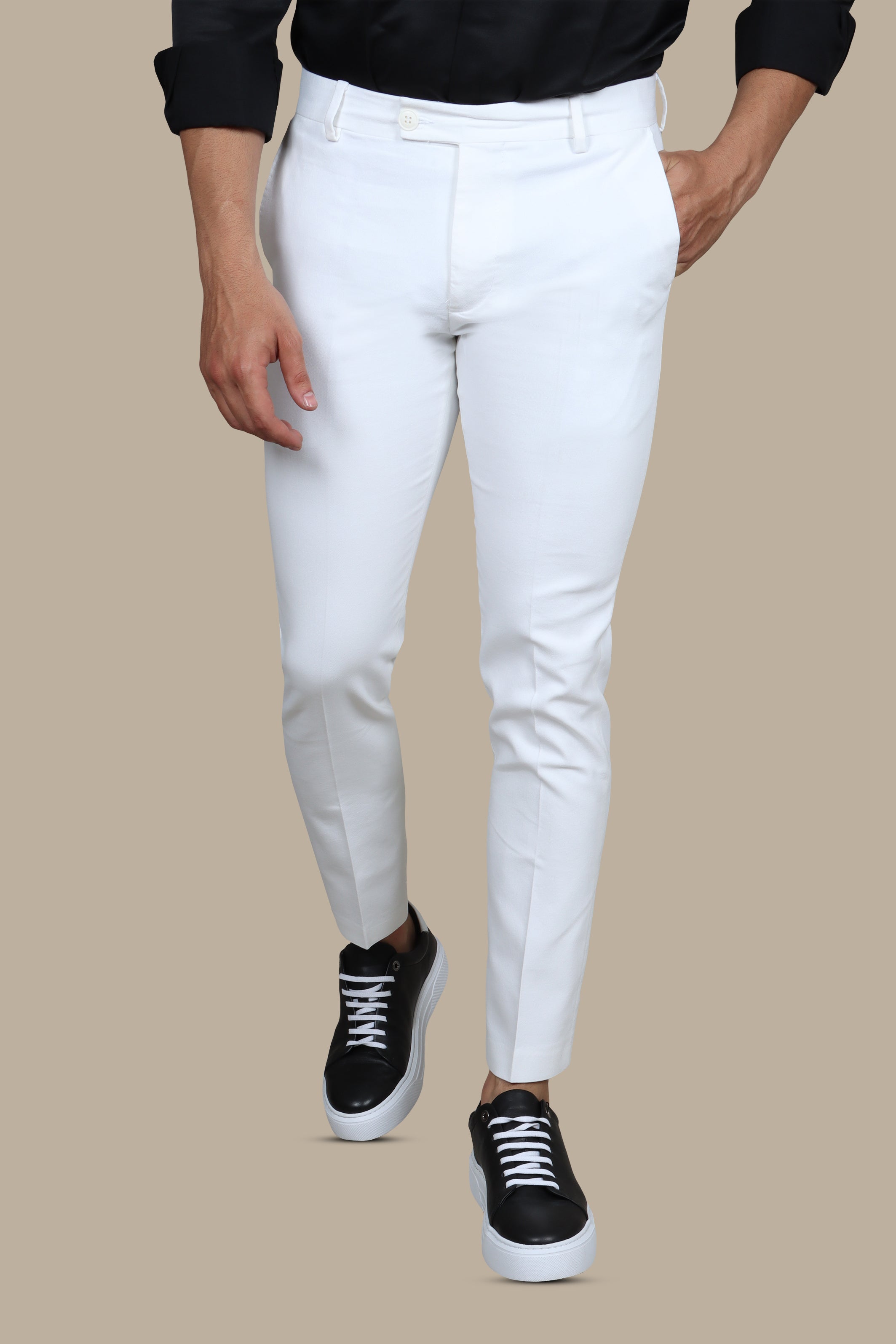 Trouser Classic Lycra Plain | White