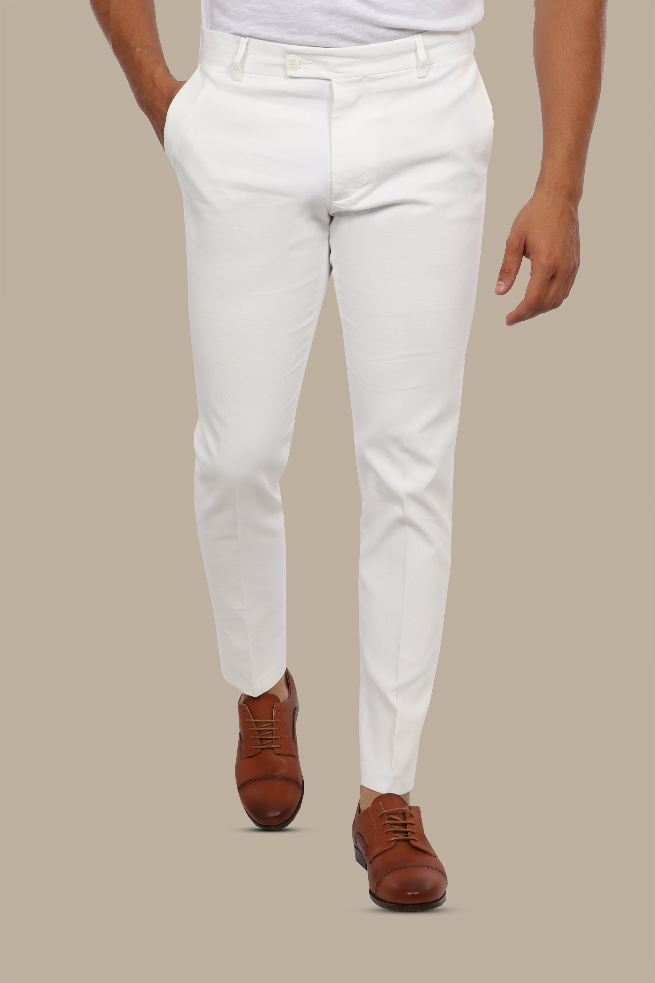 Trouser Classic Lycra Plain | White