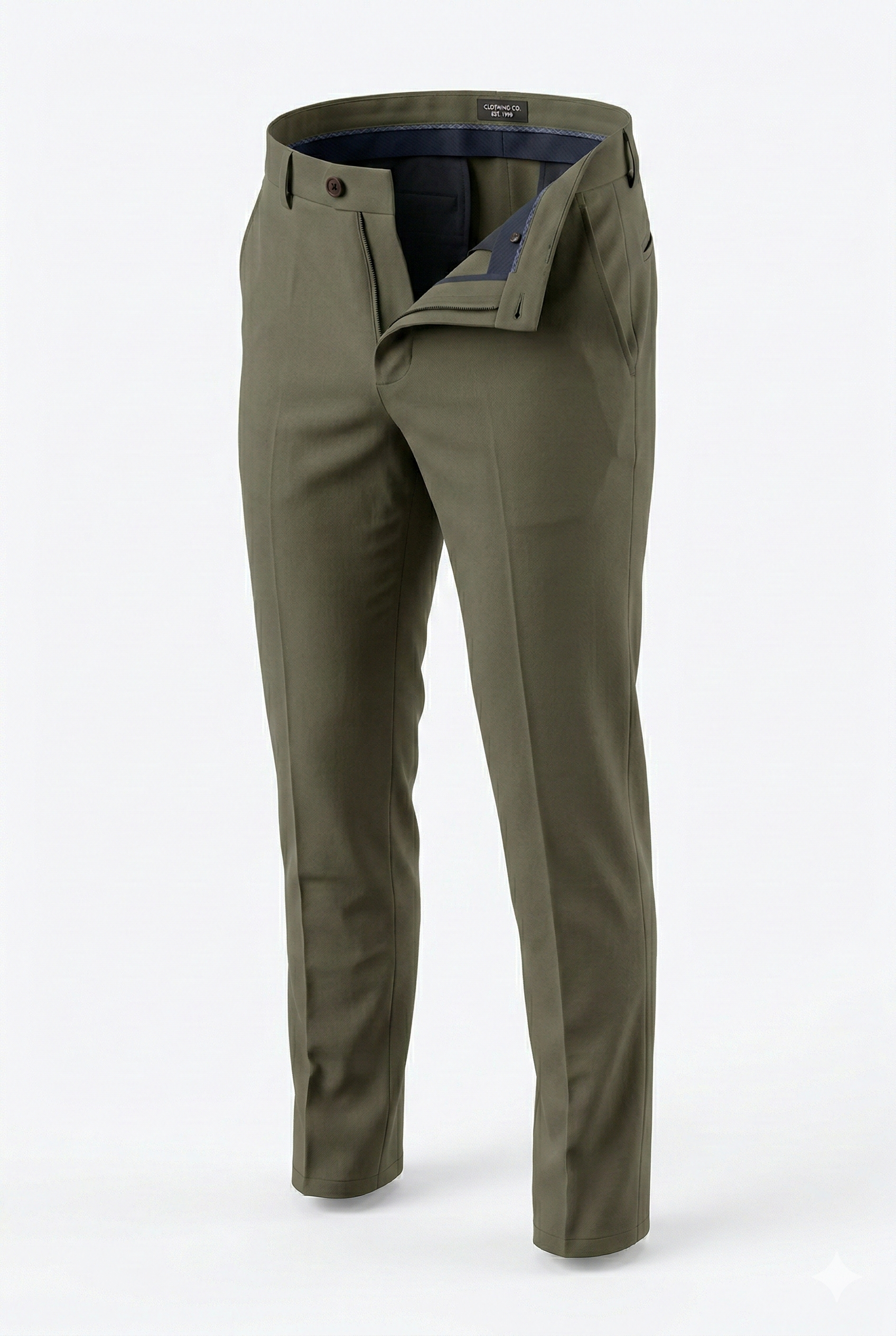 Khaki Classic Plain Pants