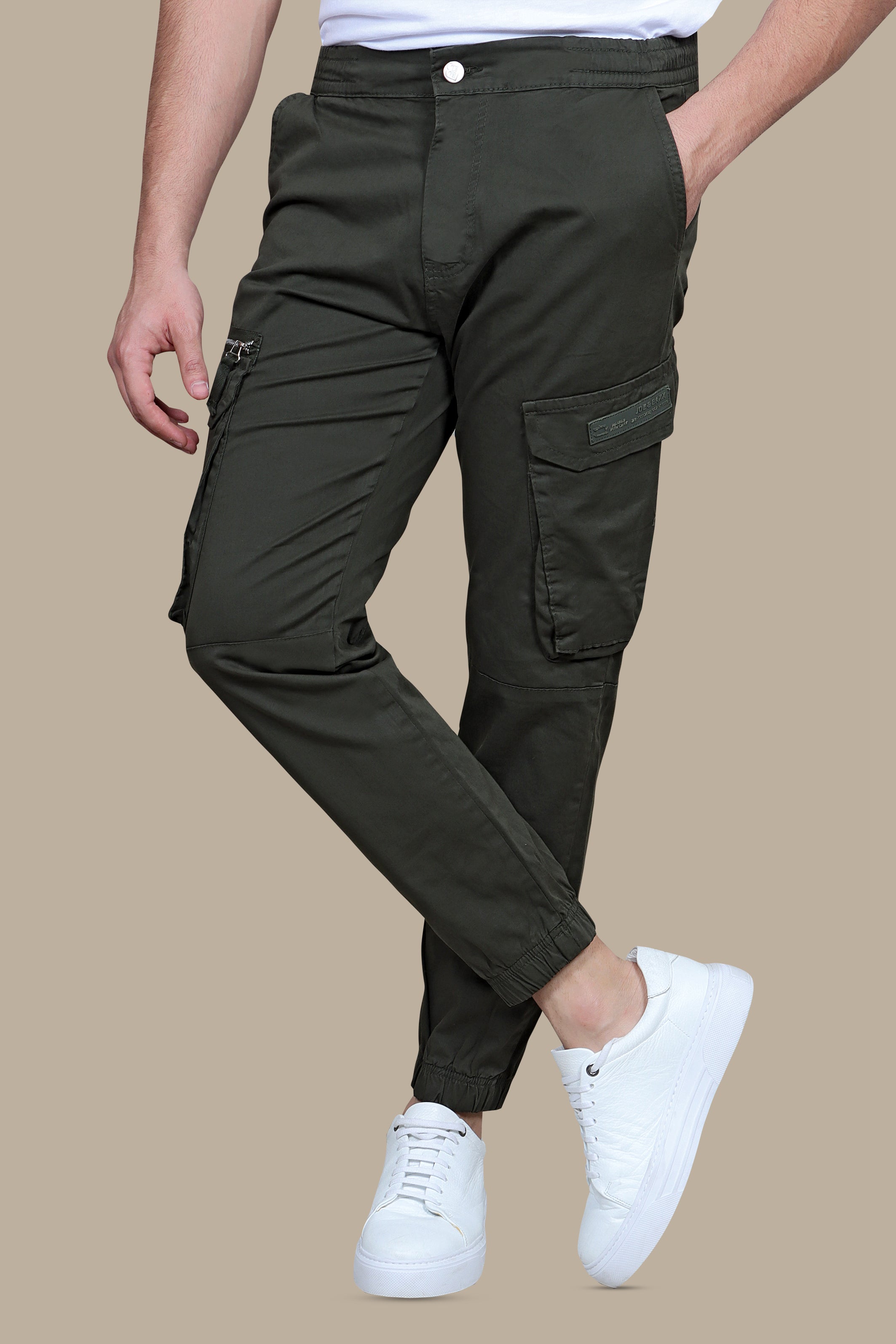 Urban Explorer: Khaki Cargo Pants with Band