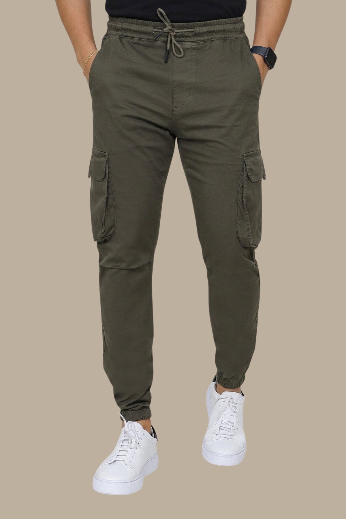 Cargo Trousers with Elastic Waistband