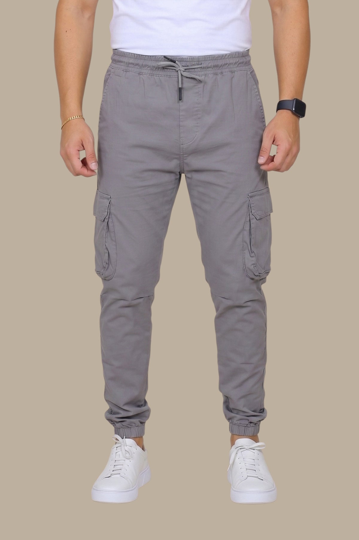 Cargo Trousers with Elastic Waistband