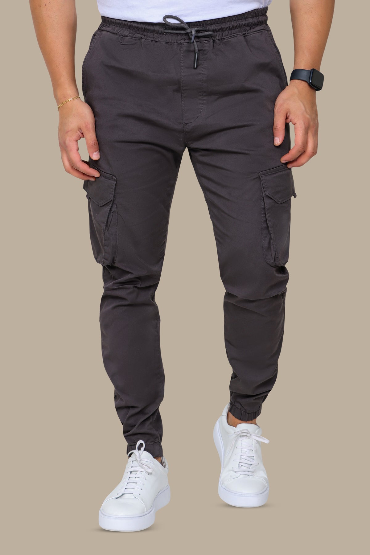 Cargo Trousers with Elastic Waistband