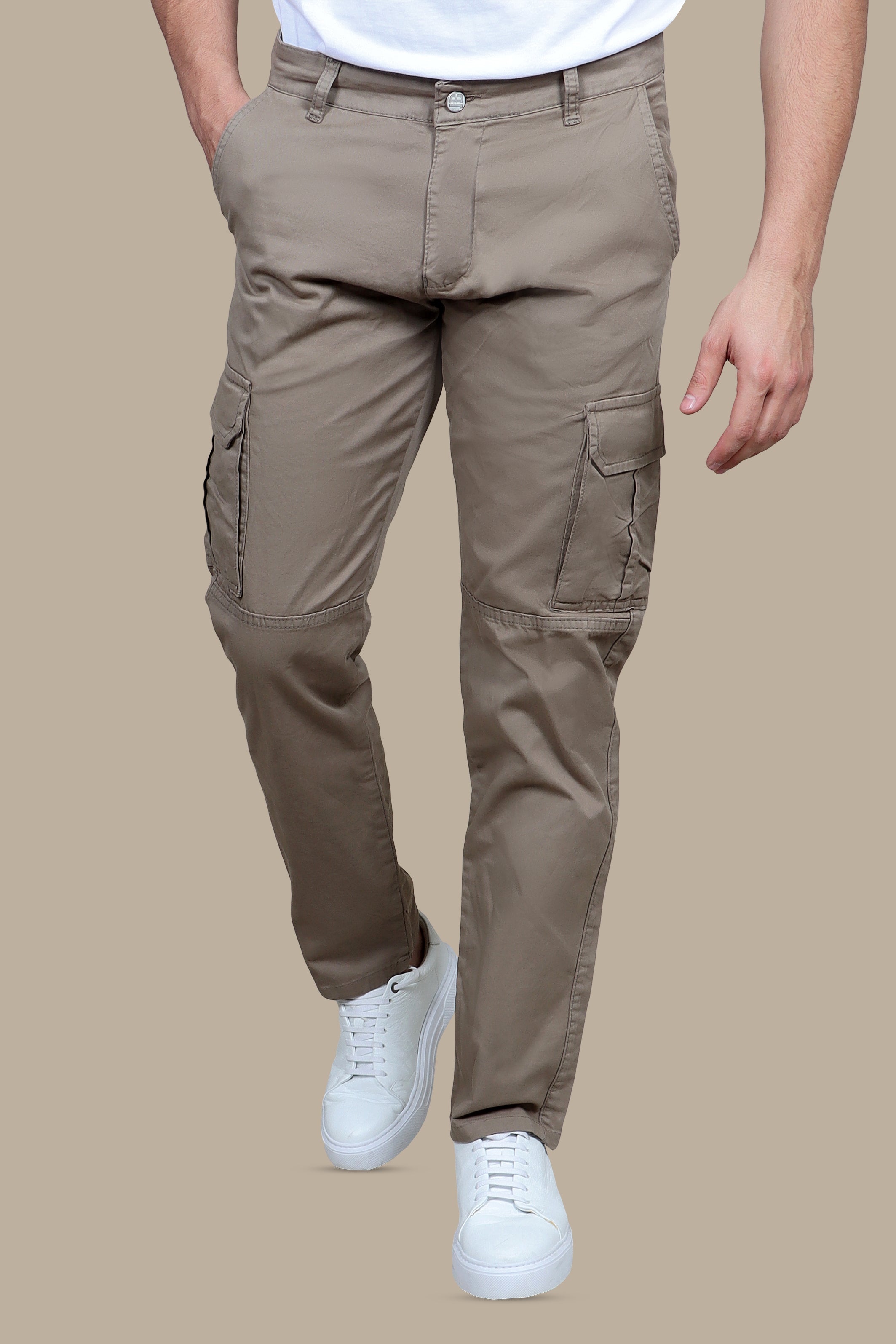 Desert Drift: Beige Regular Cargo Pants