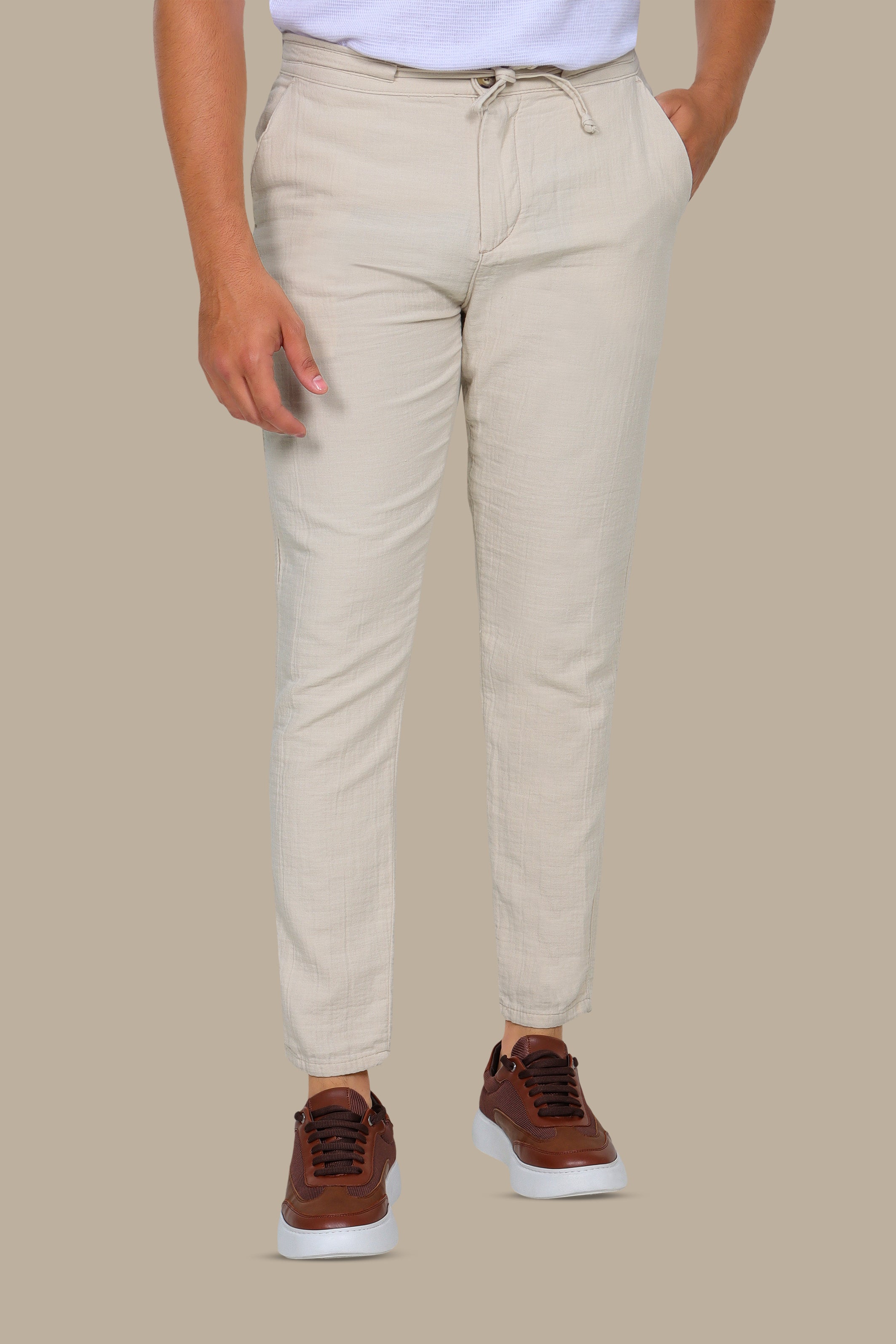 Classic Beige Linen Pant