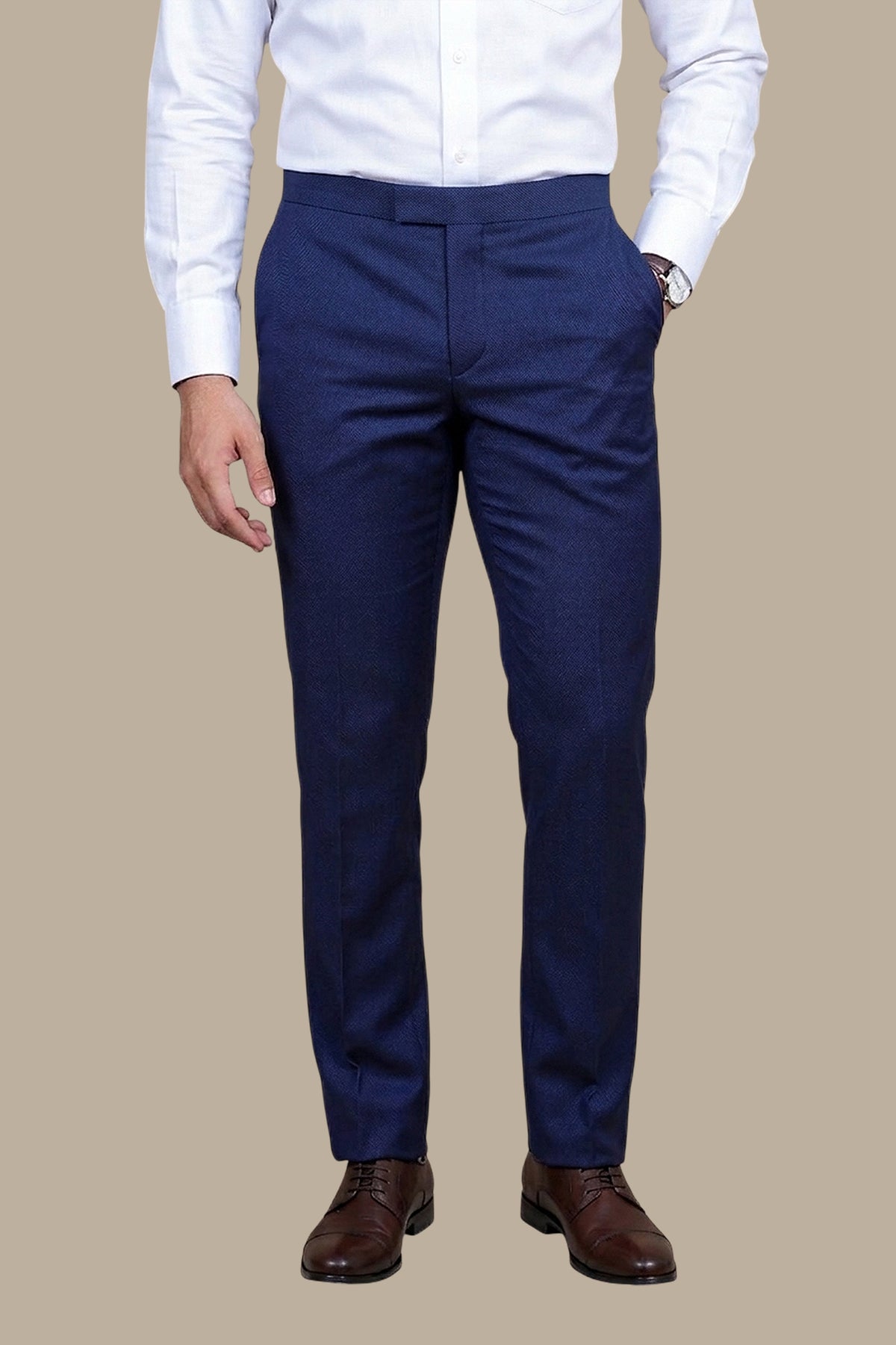 Structured Lycra Comfort Trousers