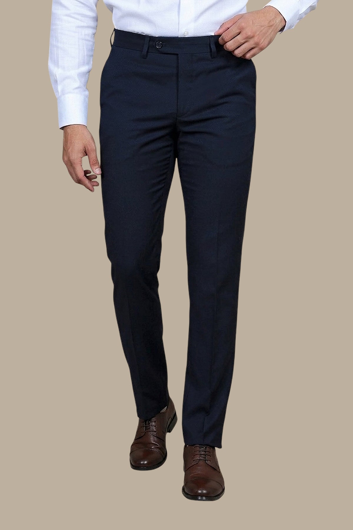 Structured Lycra Comfort Trousers