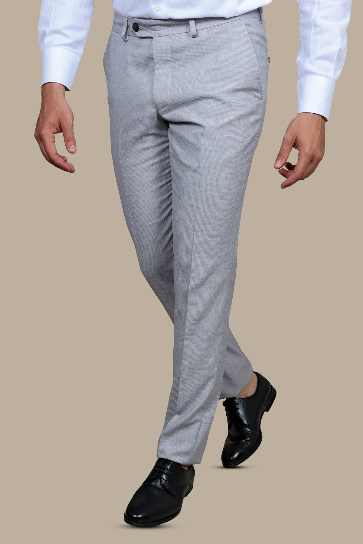 Structured Lycra Comfort Trousers