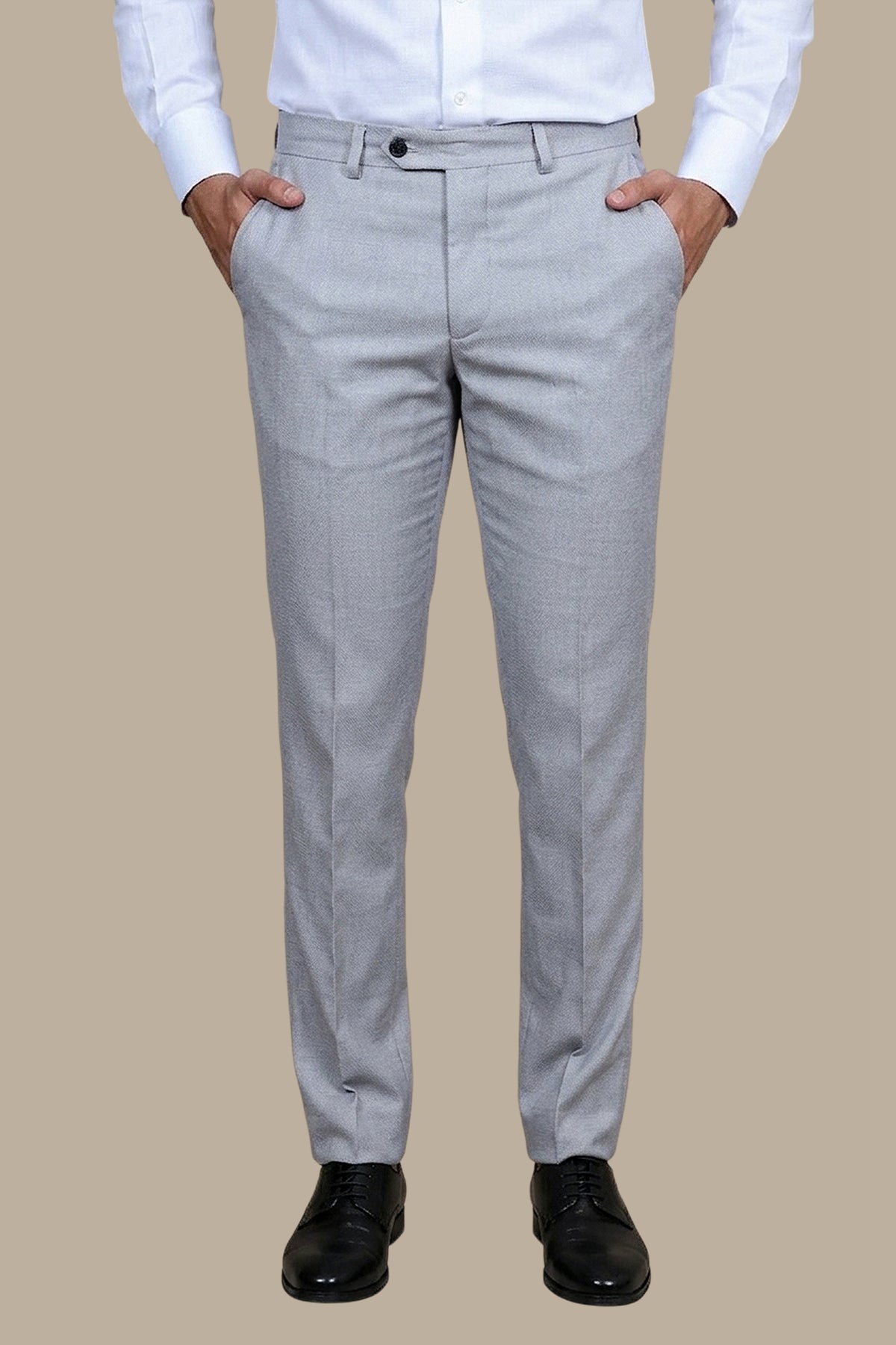 Structured Lycra Comfort Trousers