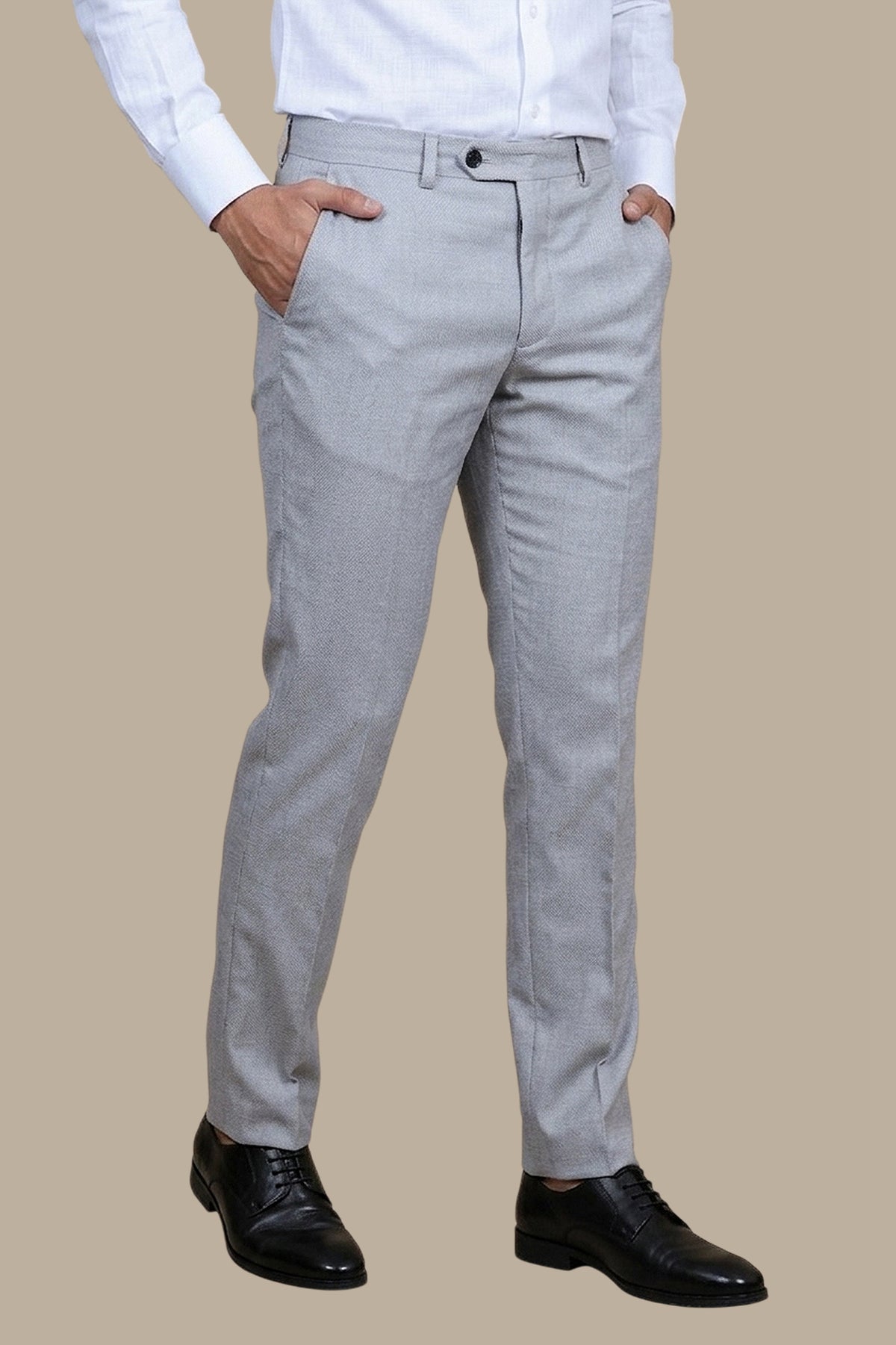 Structured Lycra Comfort Trousers