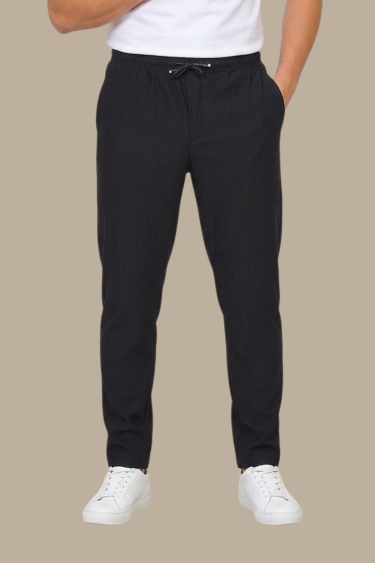 Pant Baggy Ribbed Plain