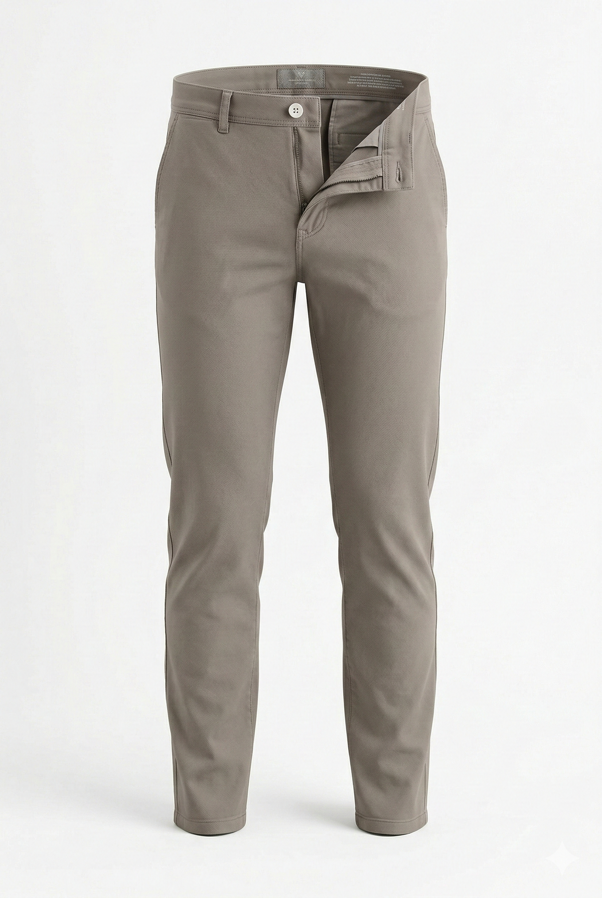 Beige Chino Plain Pants