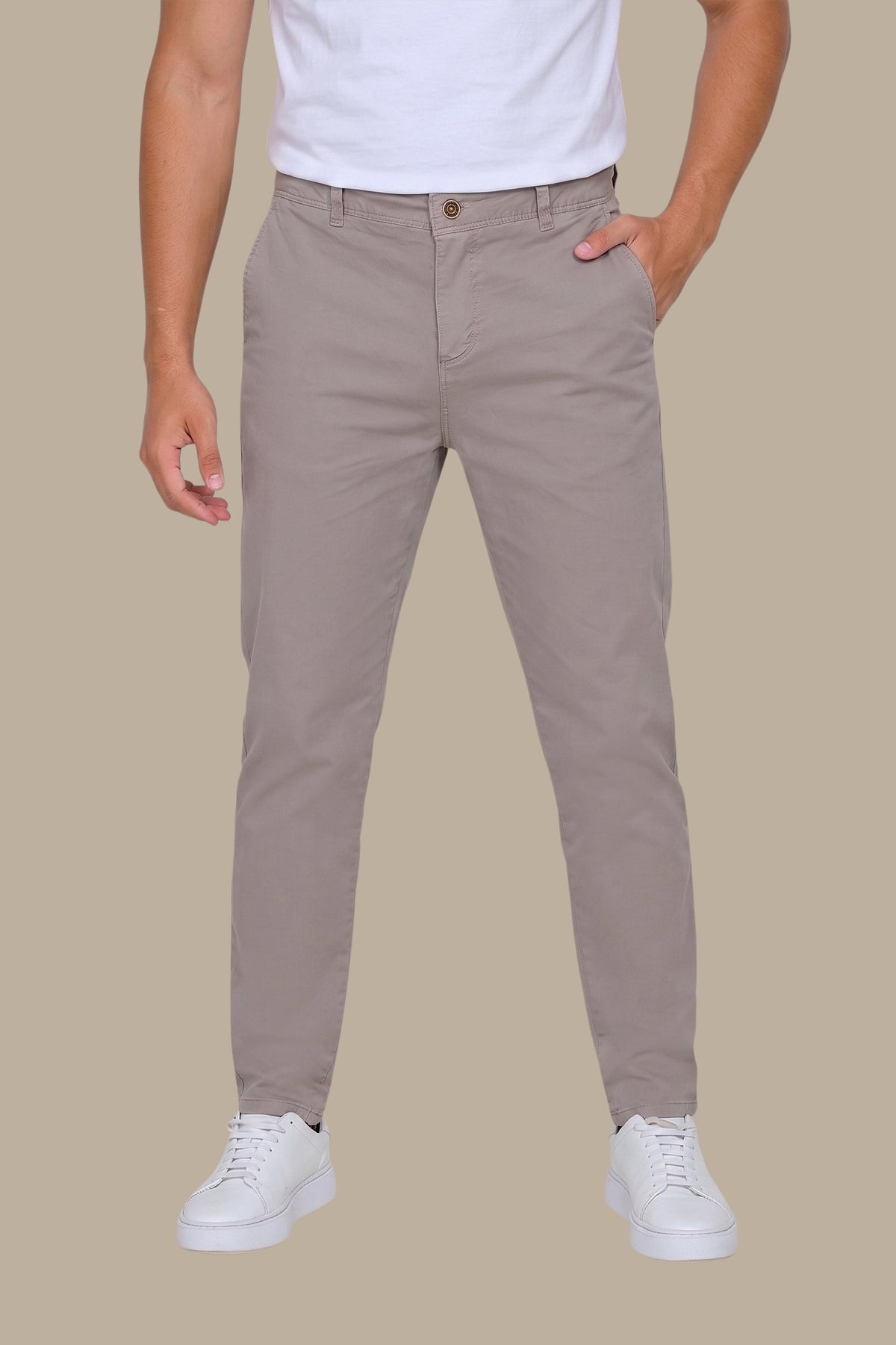 Light Brown Chino Plain Pants