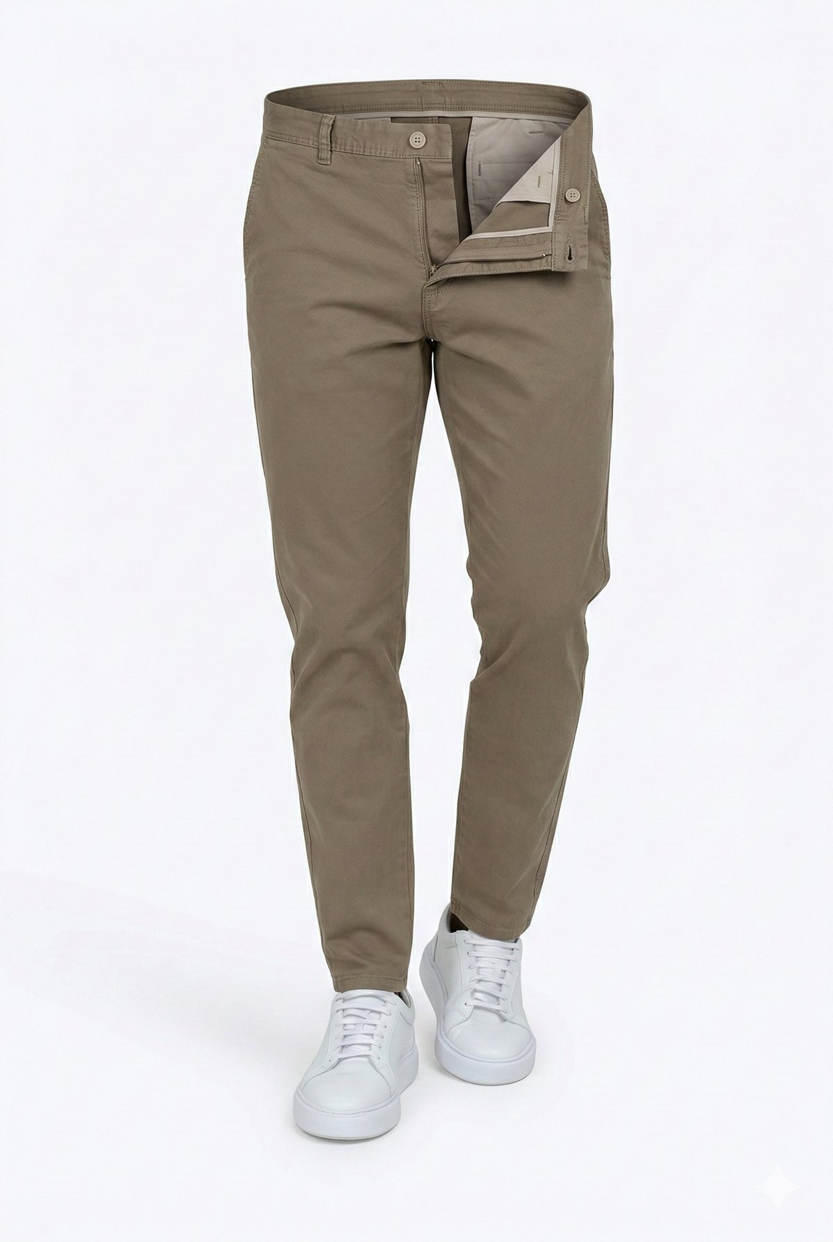 Mocha Chino Plain Pants