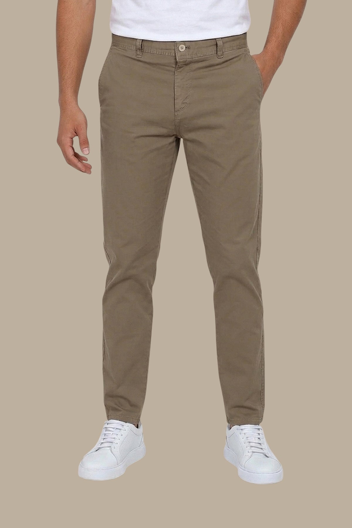 Mocha Chino Plain Pants