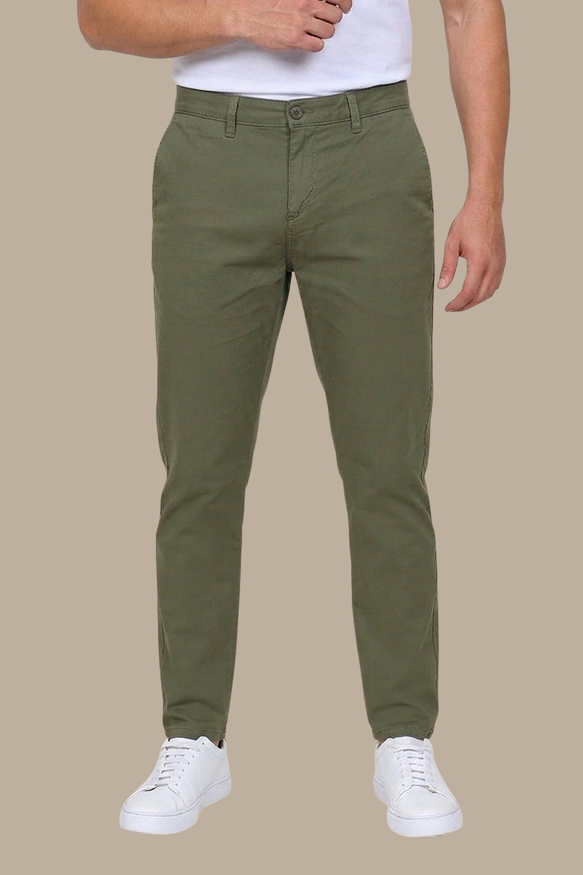 Khaki Chino Plain Pants