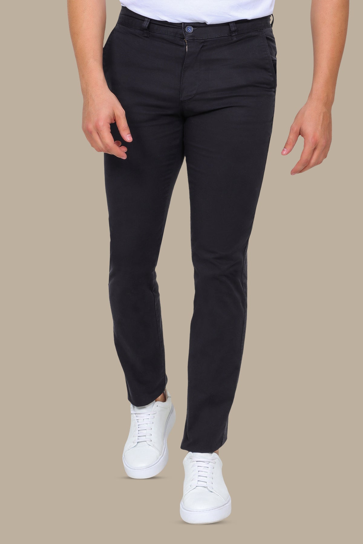 Dark Navy Chino Plain Pants