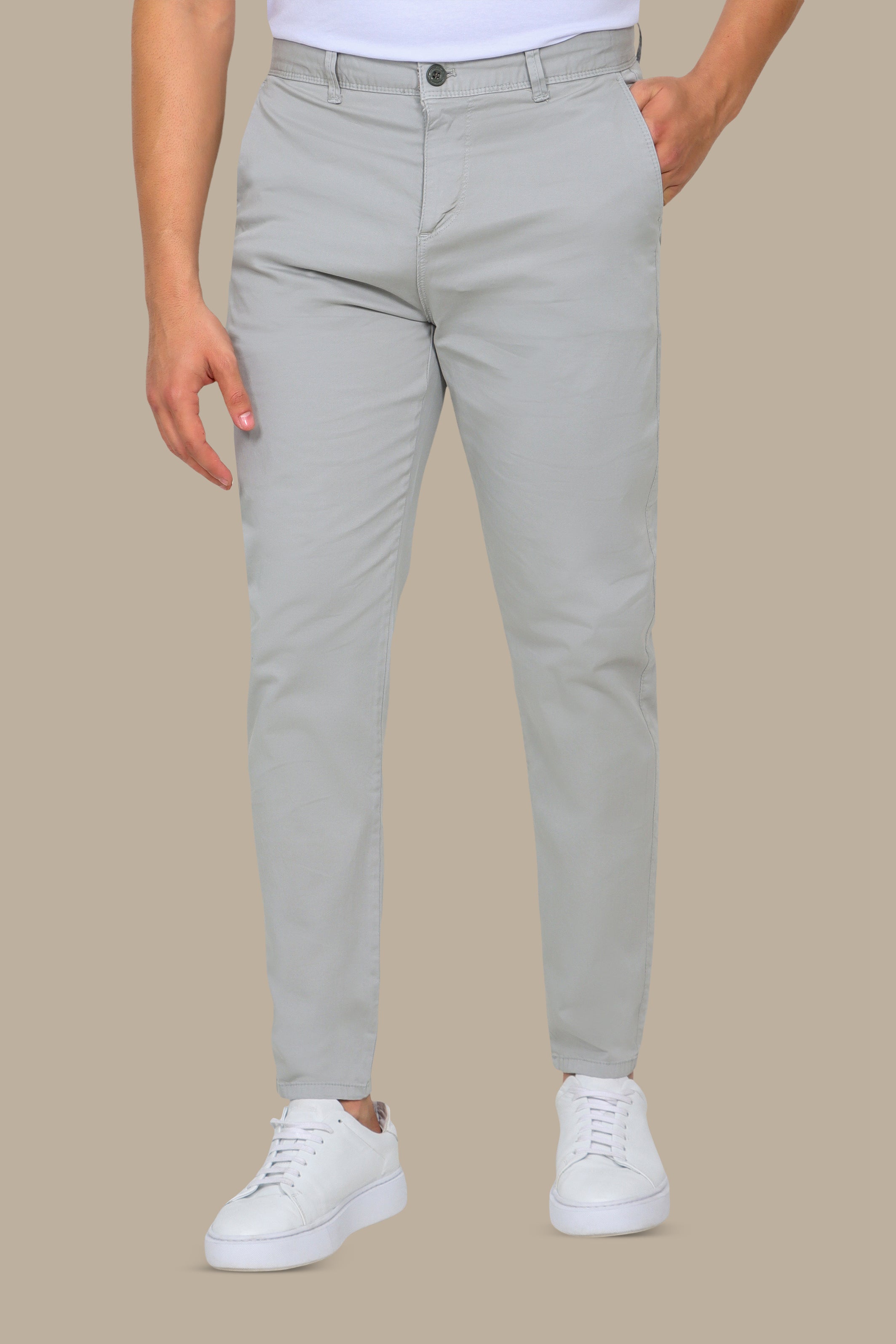 Light Grey Plain Chinos