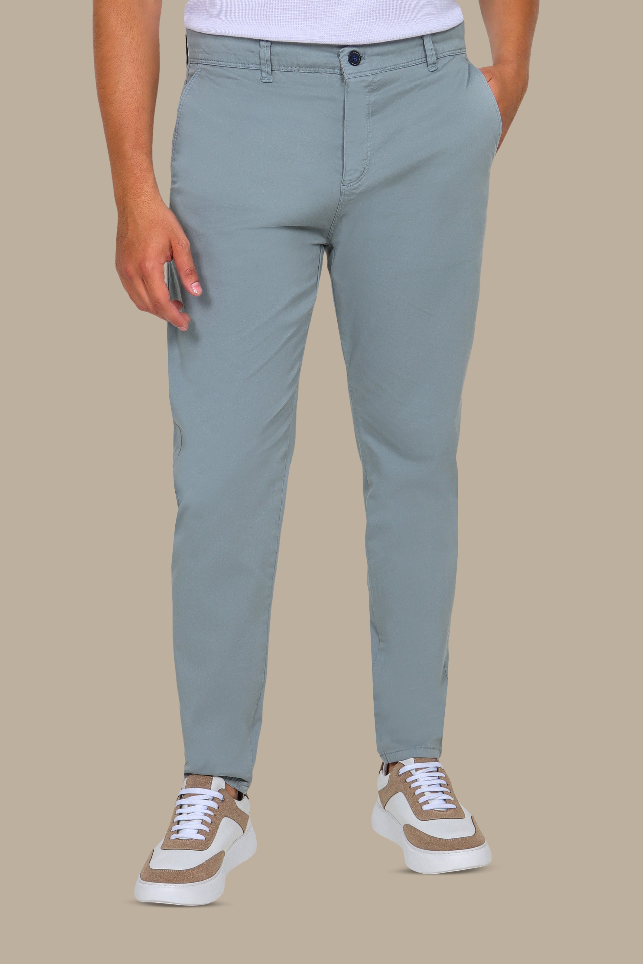 Light Petrol Plain Chinos