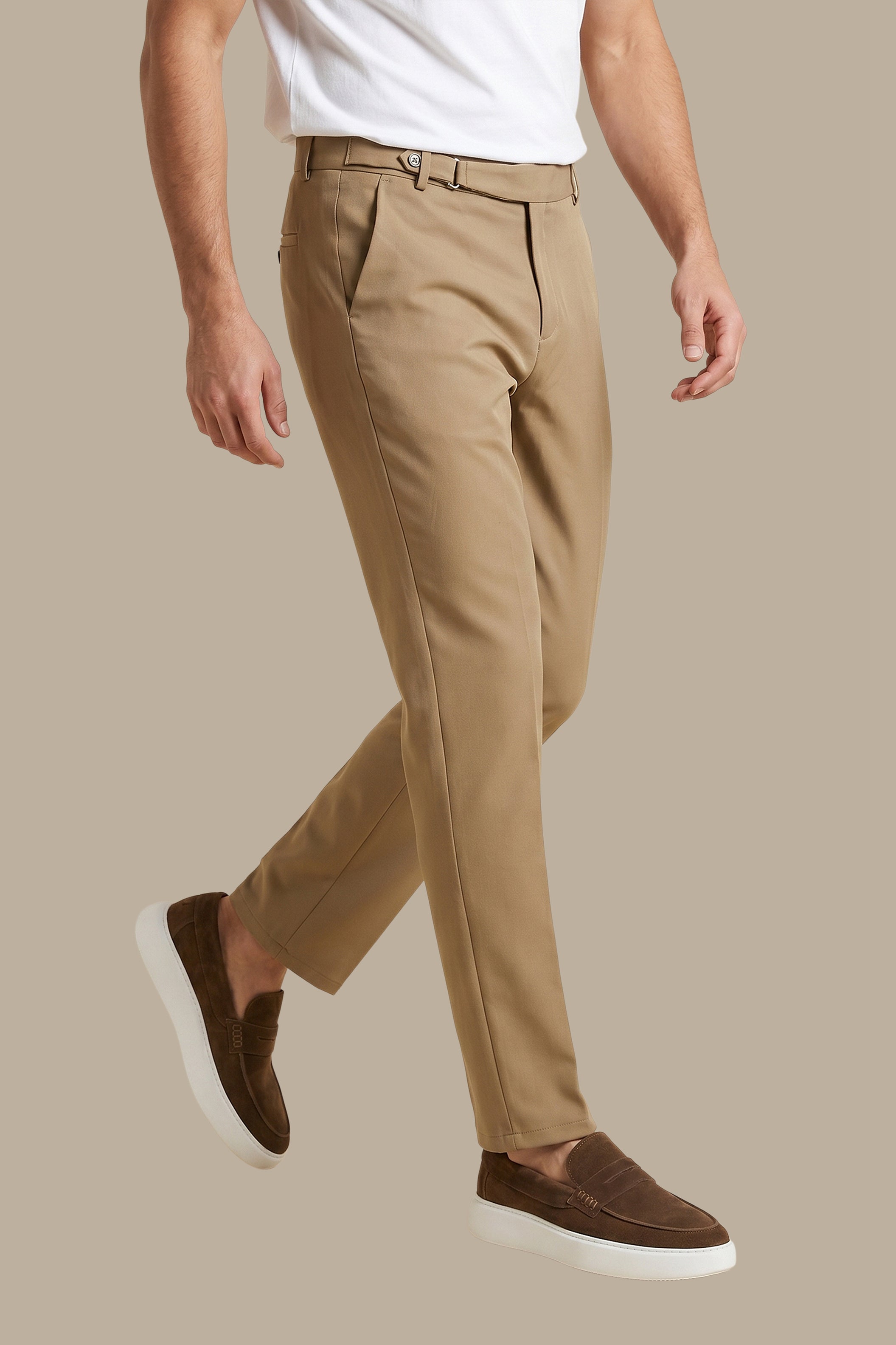 Slim Fit Pants with Side Button