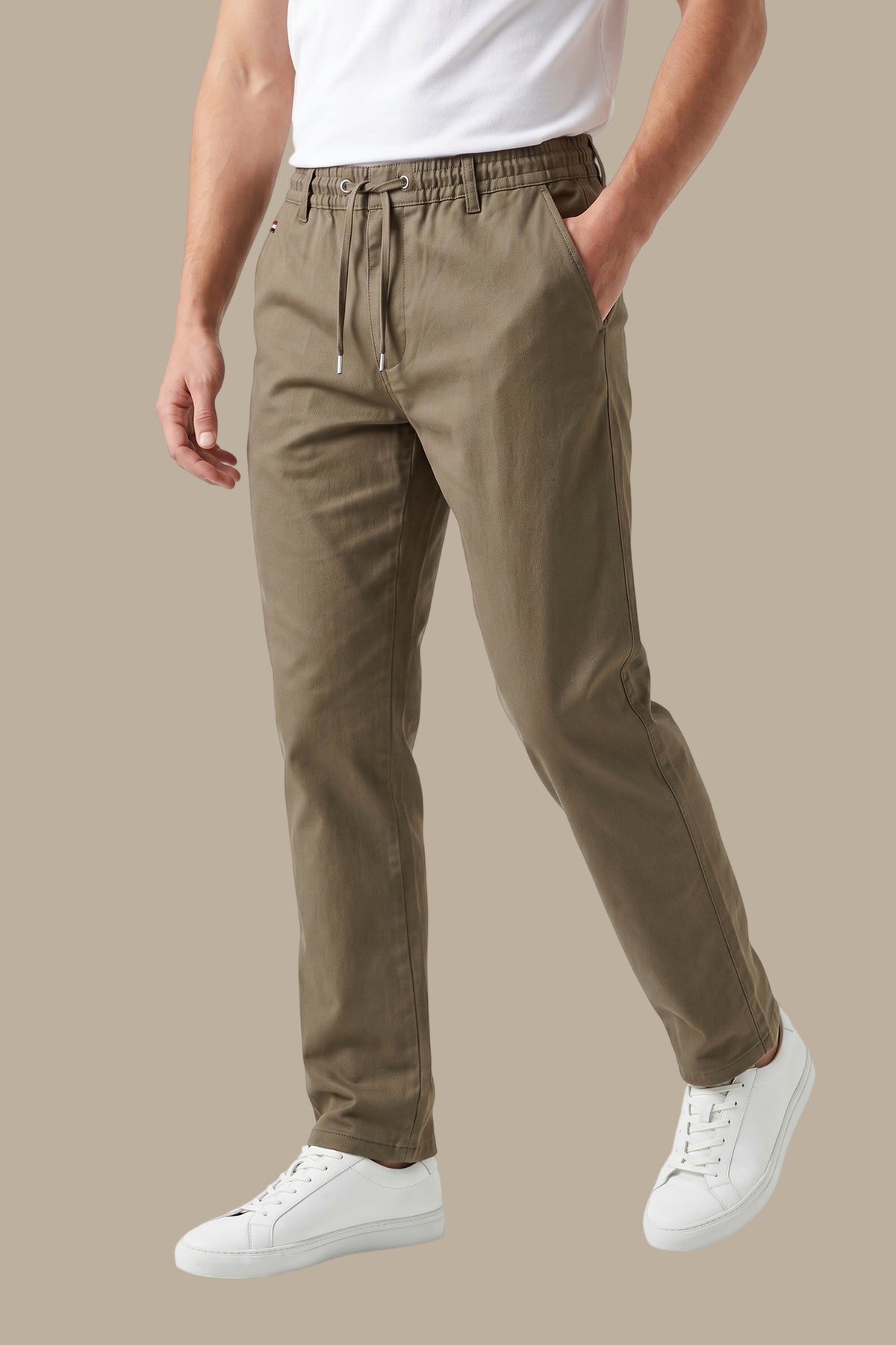 Jogger Pant Straight Fit with Ribbon – Khaki