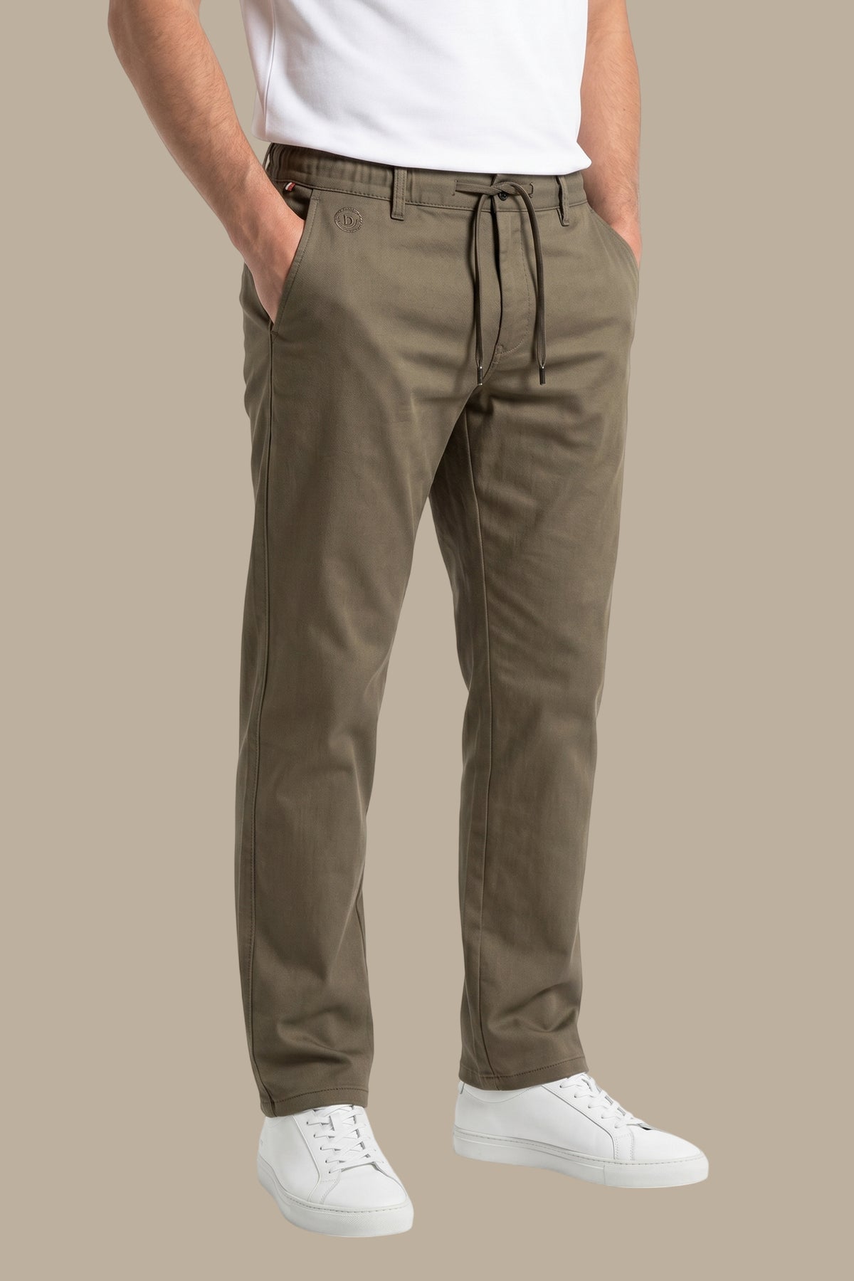 Jogger Pant Straight Fit with Ribbon – Khaki