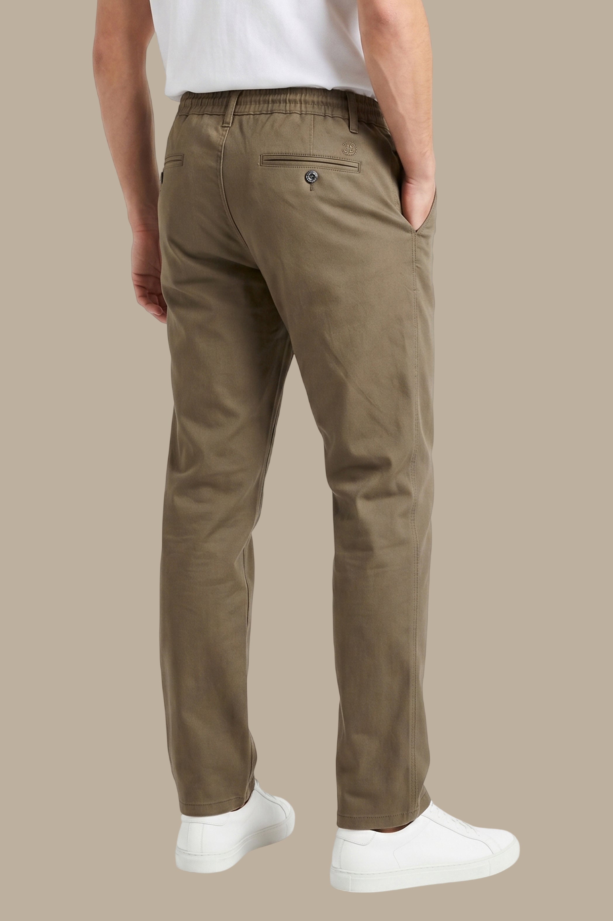 Jogger Pant Straight Fit with Ribbon – Khaki