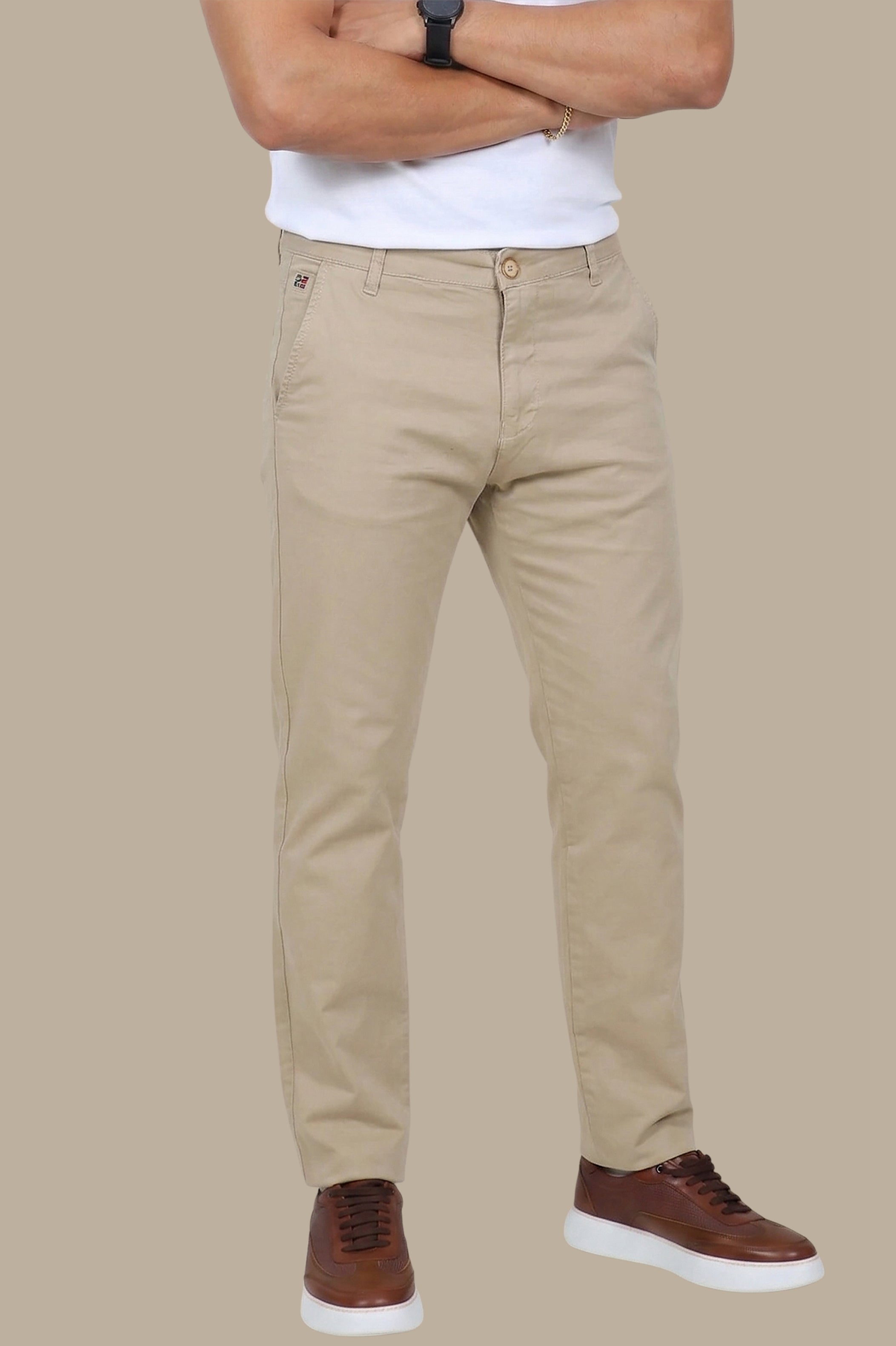 Light Beige Regular-Fit Chino (Big Size)