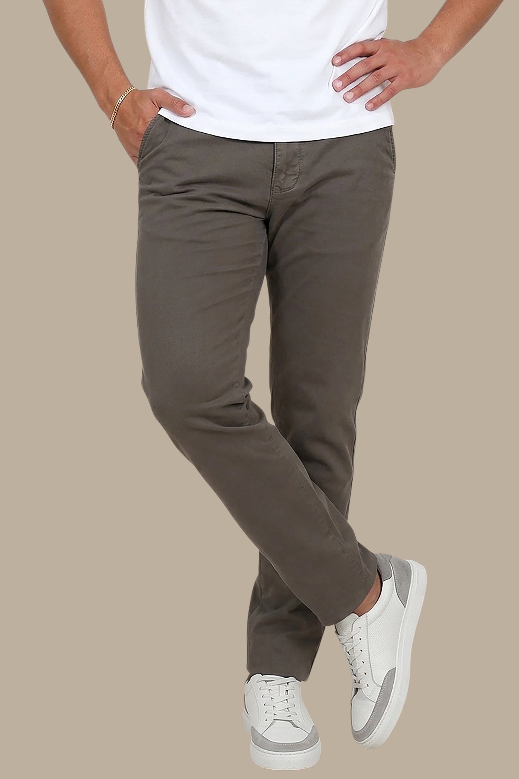 Regular Fit Chino in Khaki – Big Sizes