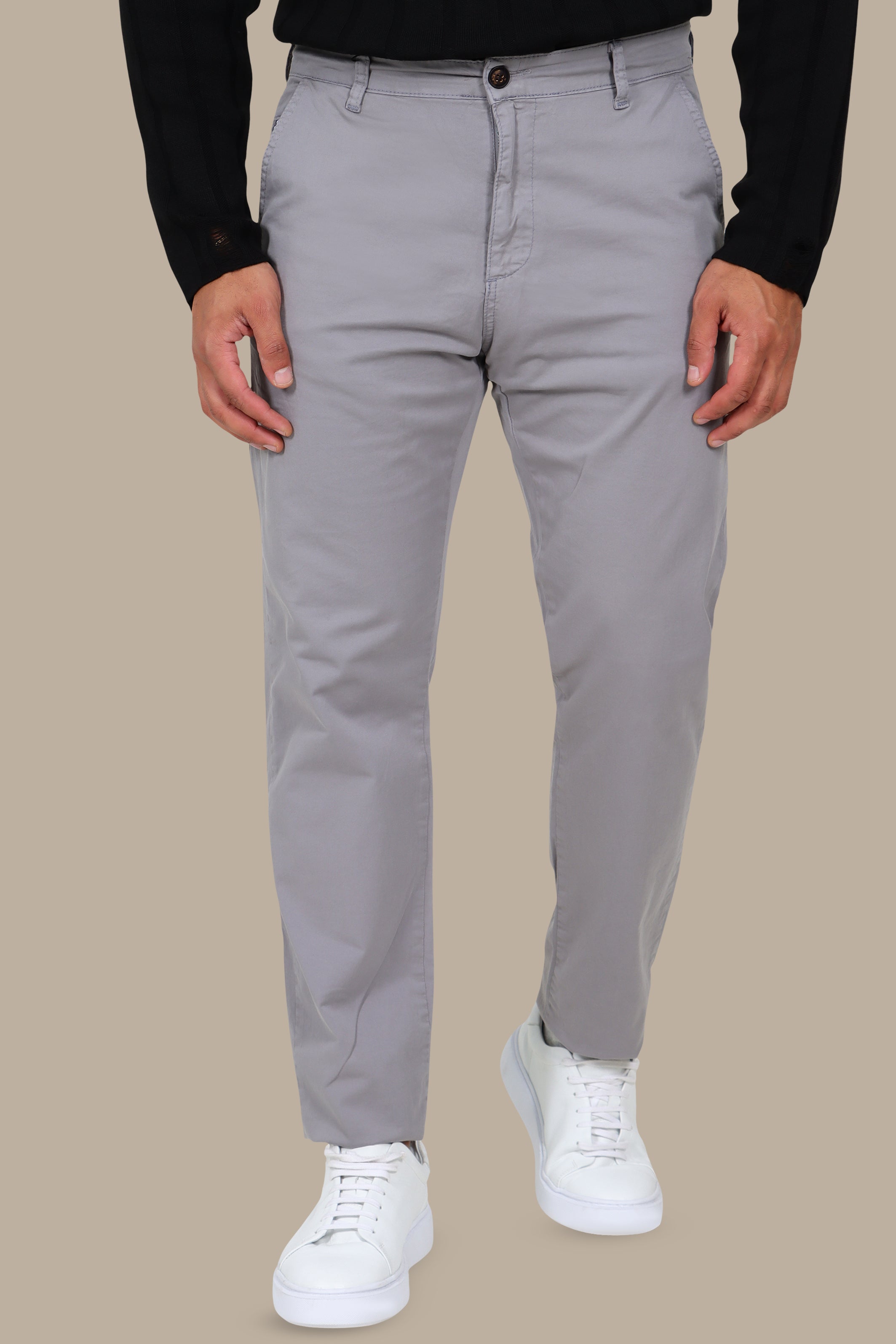 Light Grey Regular-Fit Chino (Big Size)