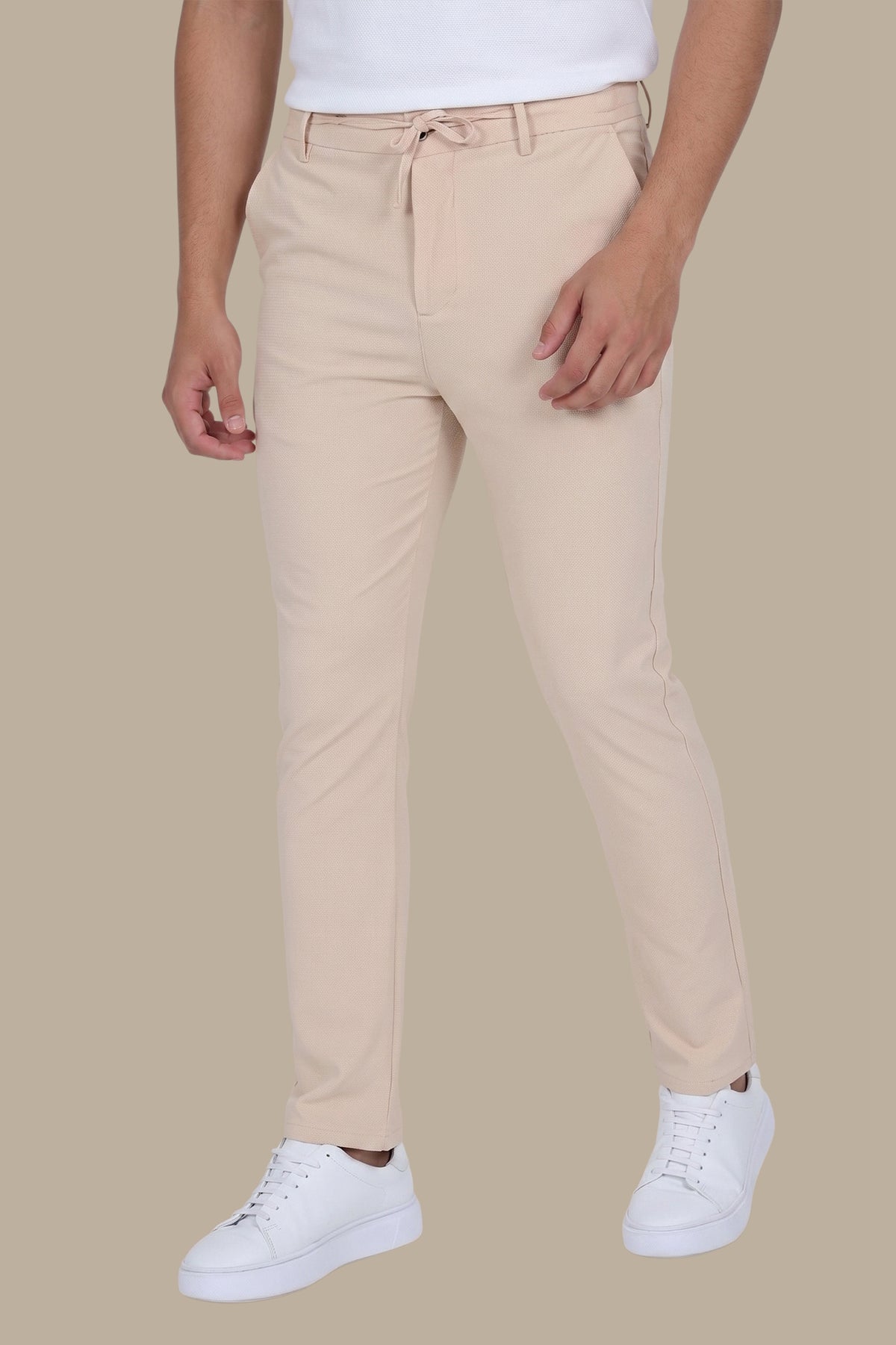 Slim Fit Elastic Waist Trousers