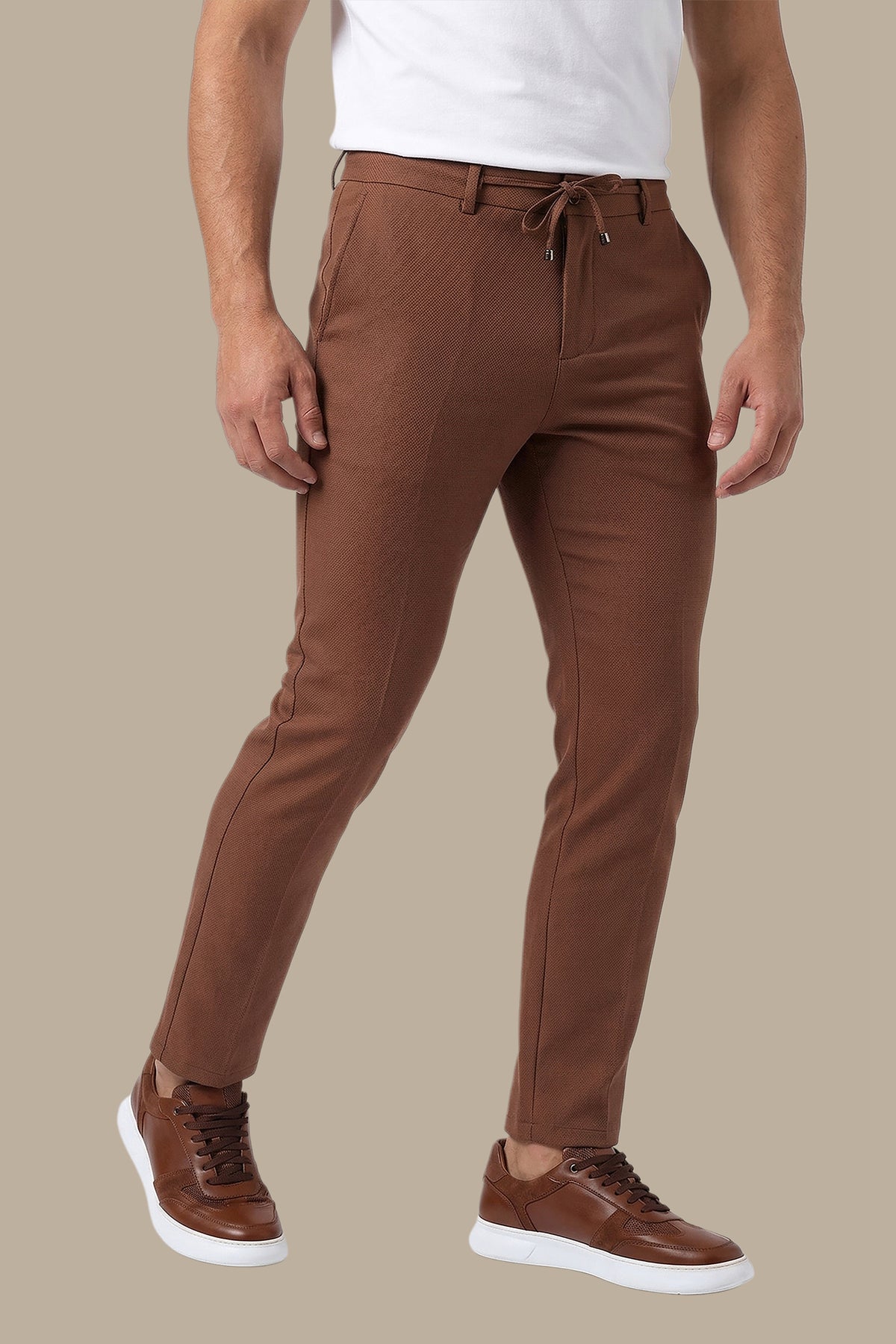 Slim Fit Elastic Waist Trousers