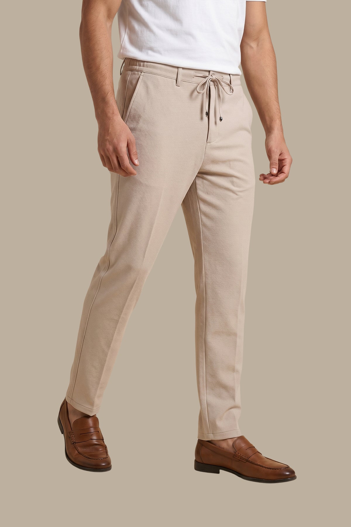 Slim Fit Elastic Waist Trousers
