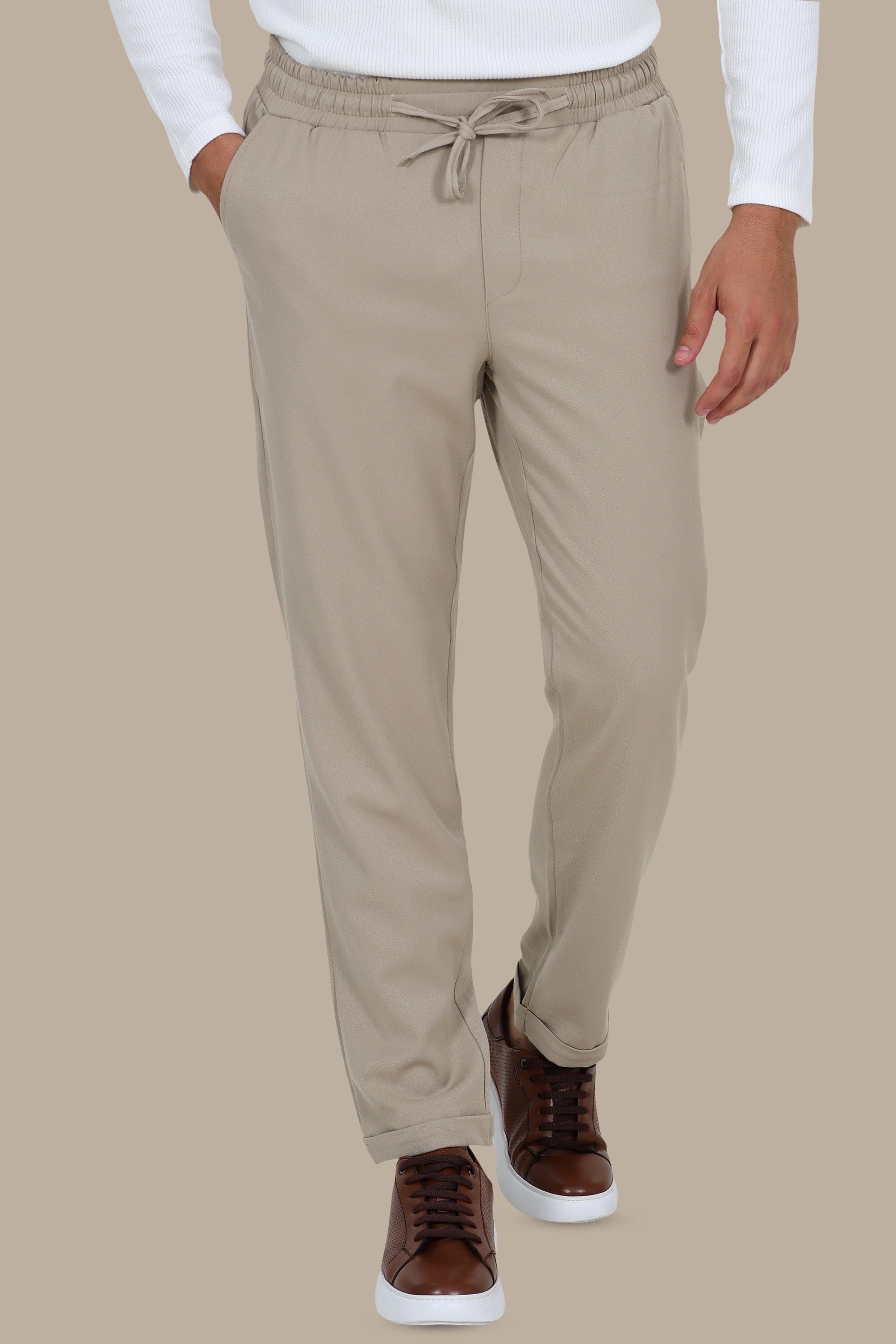Light Beige Slim-Fit Jogger