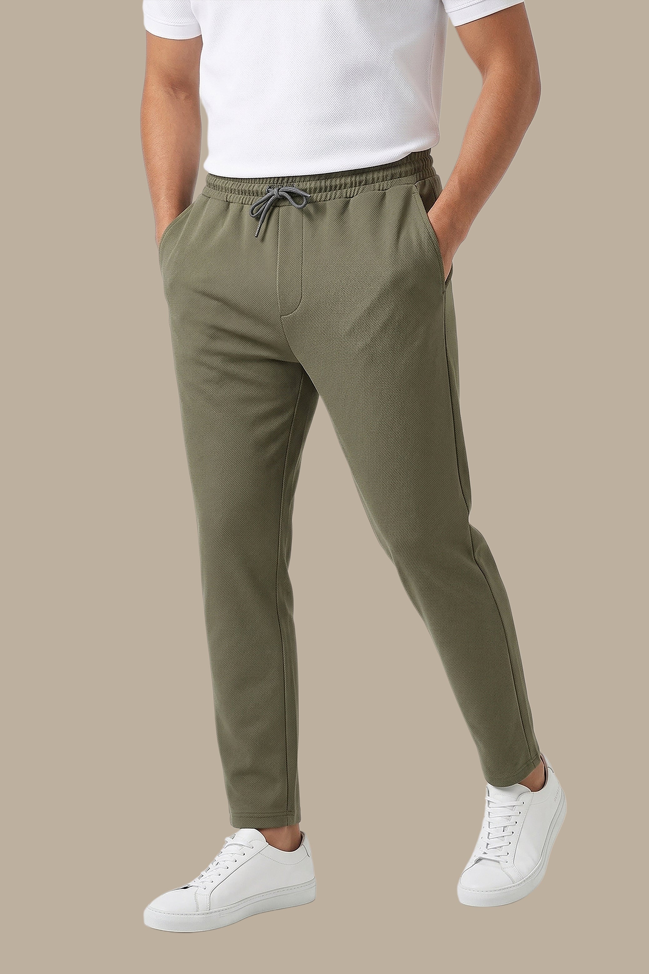 Olive Ribbed Aerobin Pants