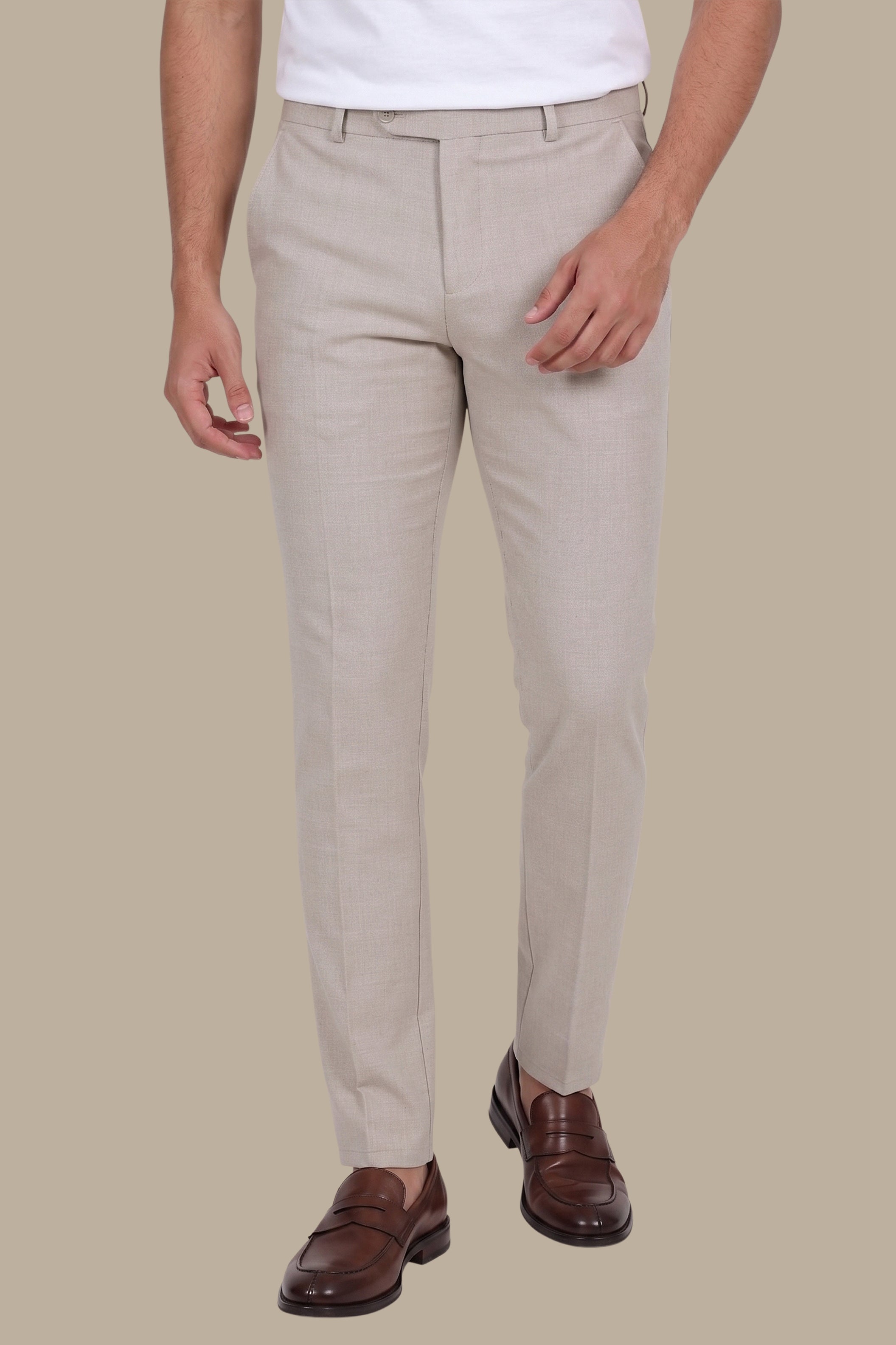 Classic Slim Fit Pant in Beige