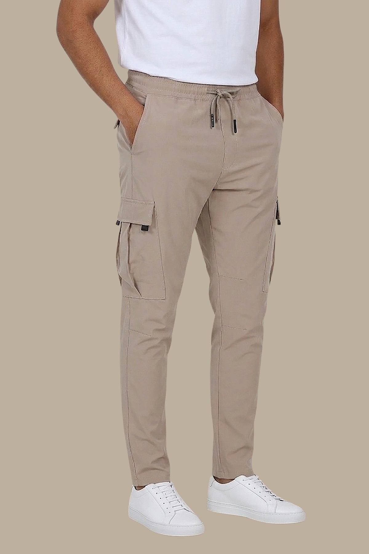 Slim Fit Cargo Pants in Parachute Fabric