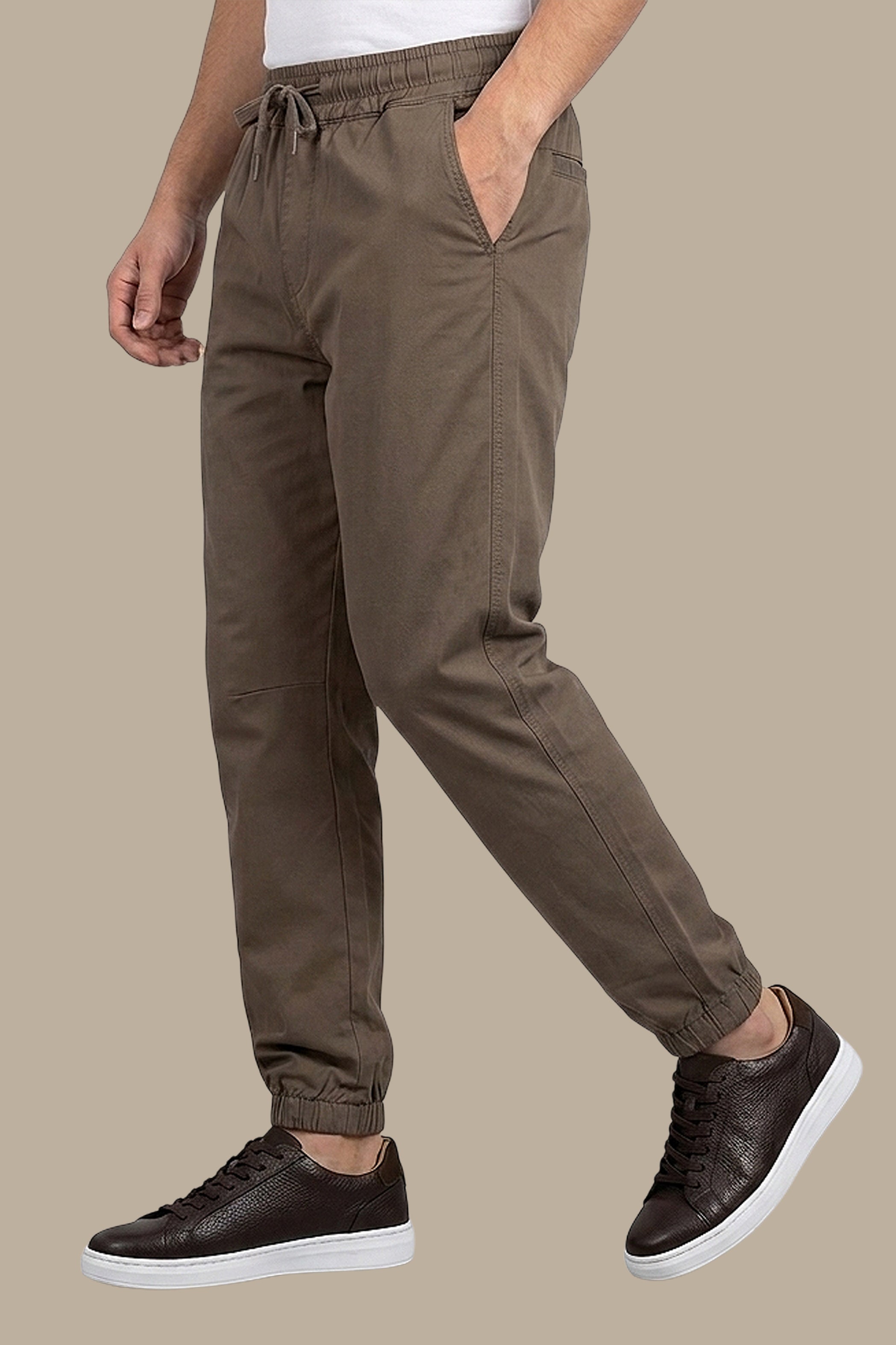 Mocha Cargo Pant with Elastic Waist