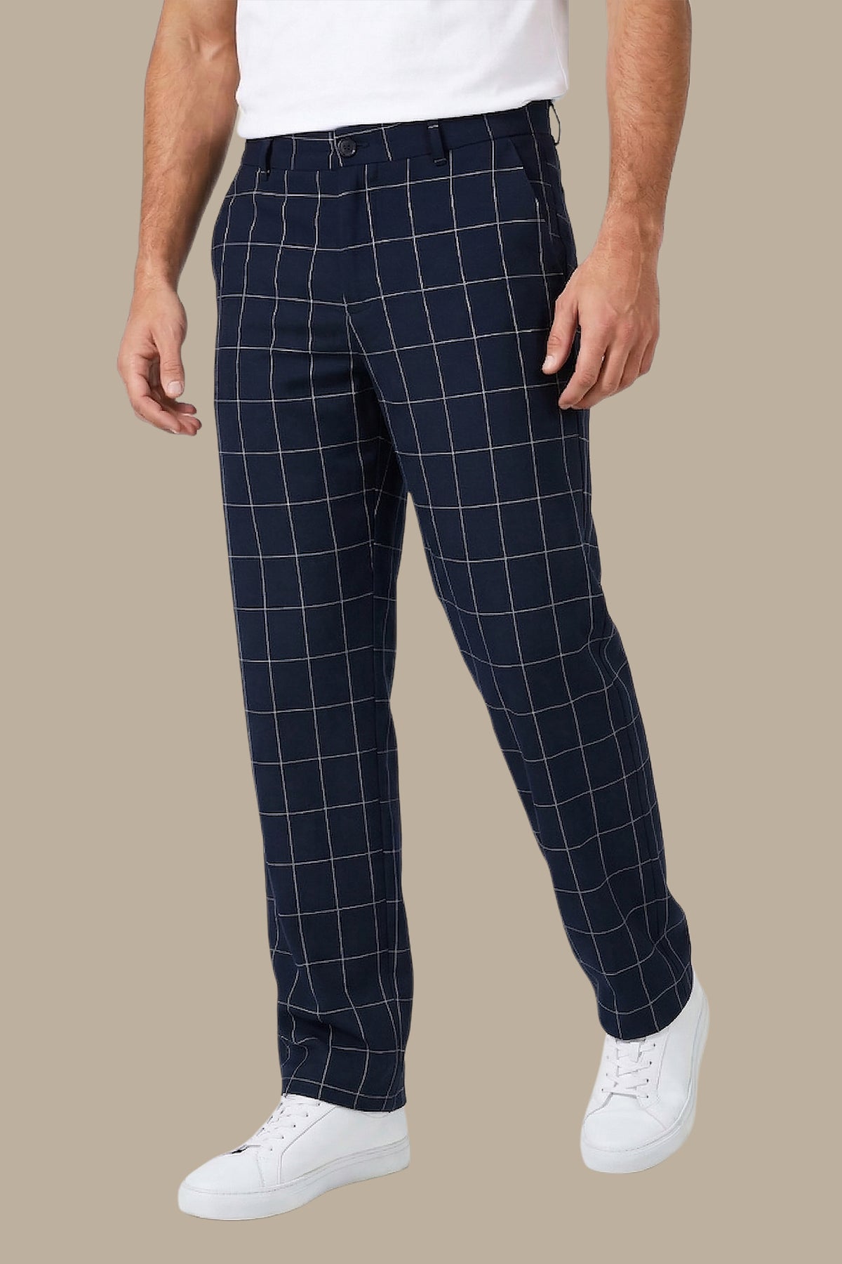 Checked Slim Fit Fashion Trousers