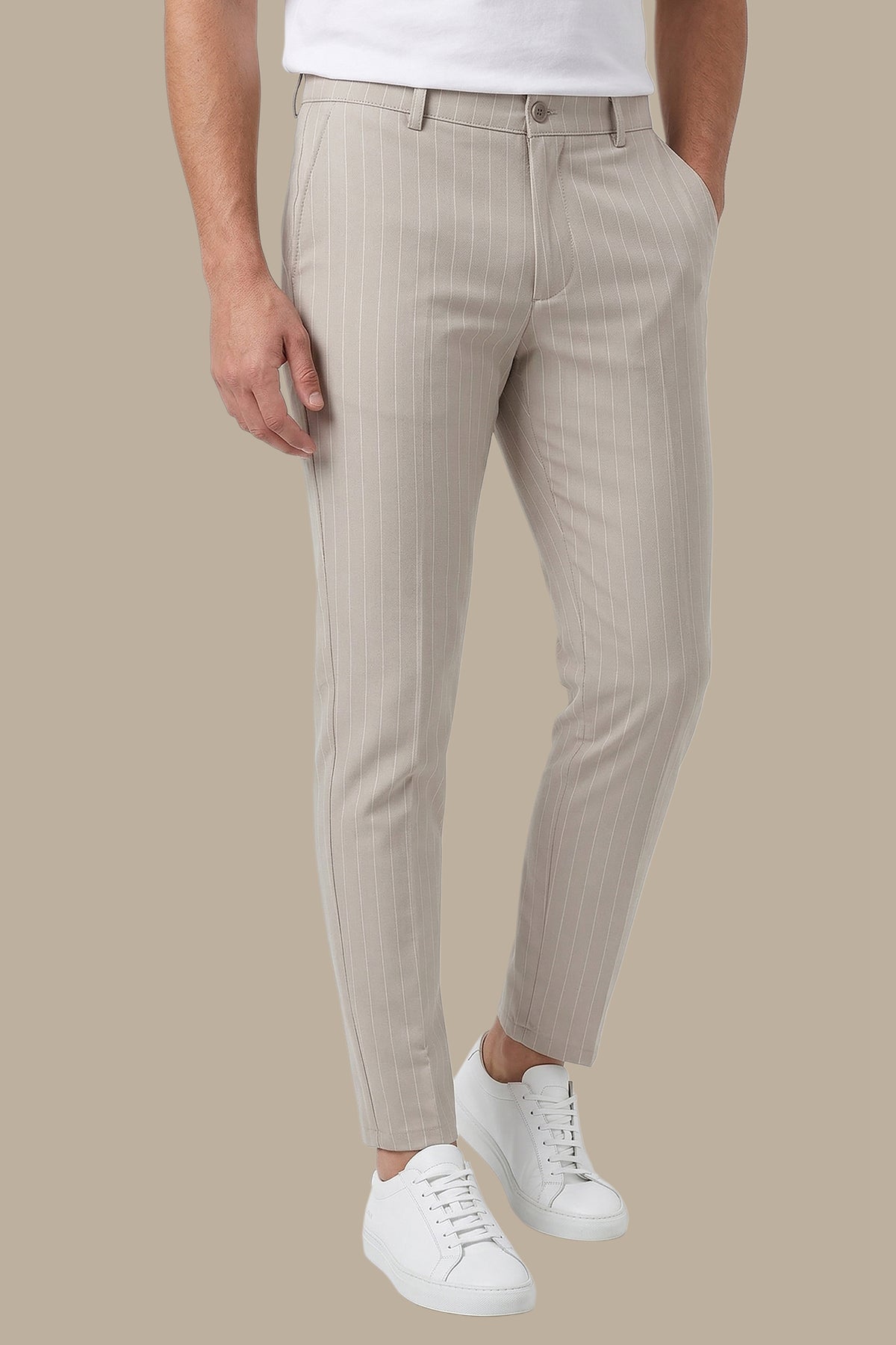 Slim Fit Striped Fashion Trousers