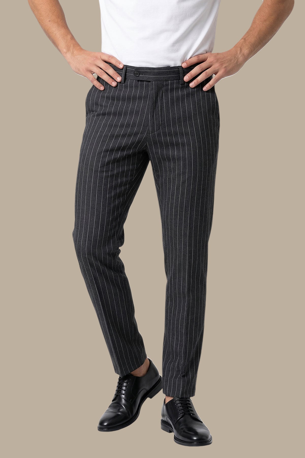 Slim Fit Striped Fashion Trousers