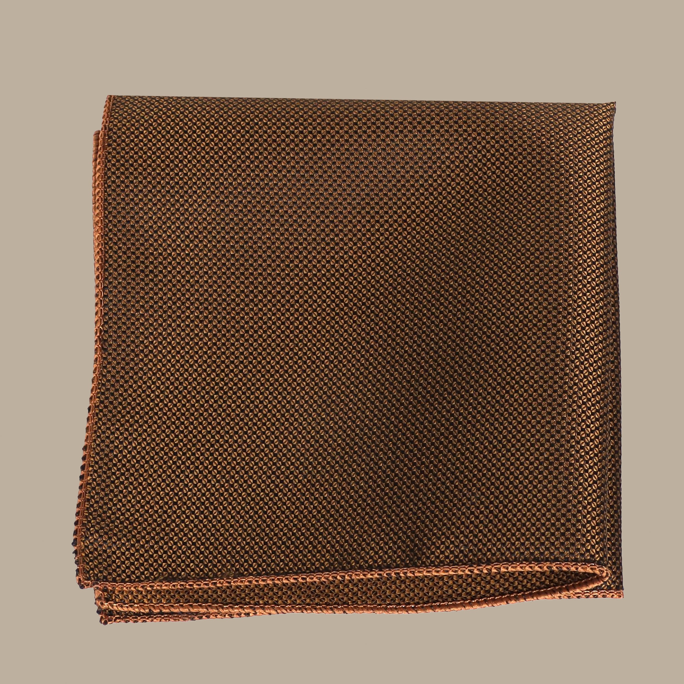 Khaki Structured Plain Pocket Square