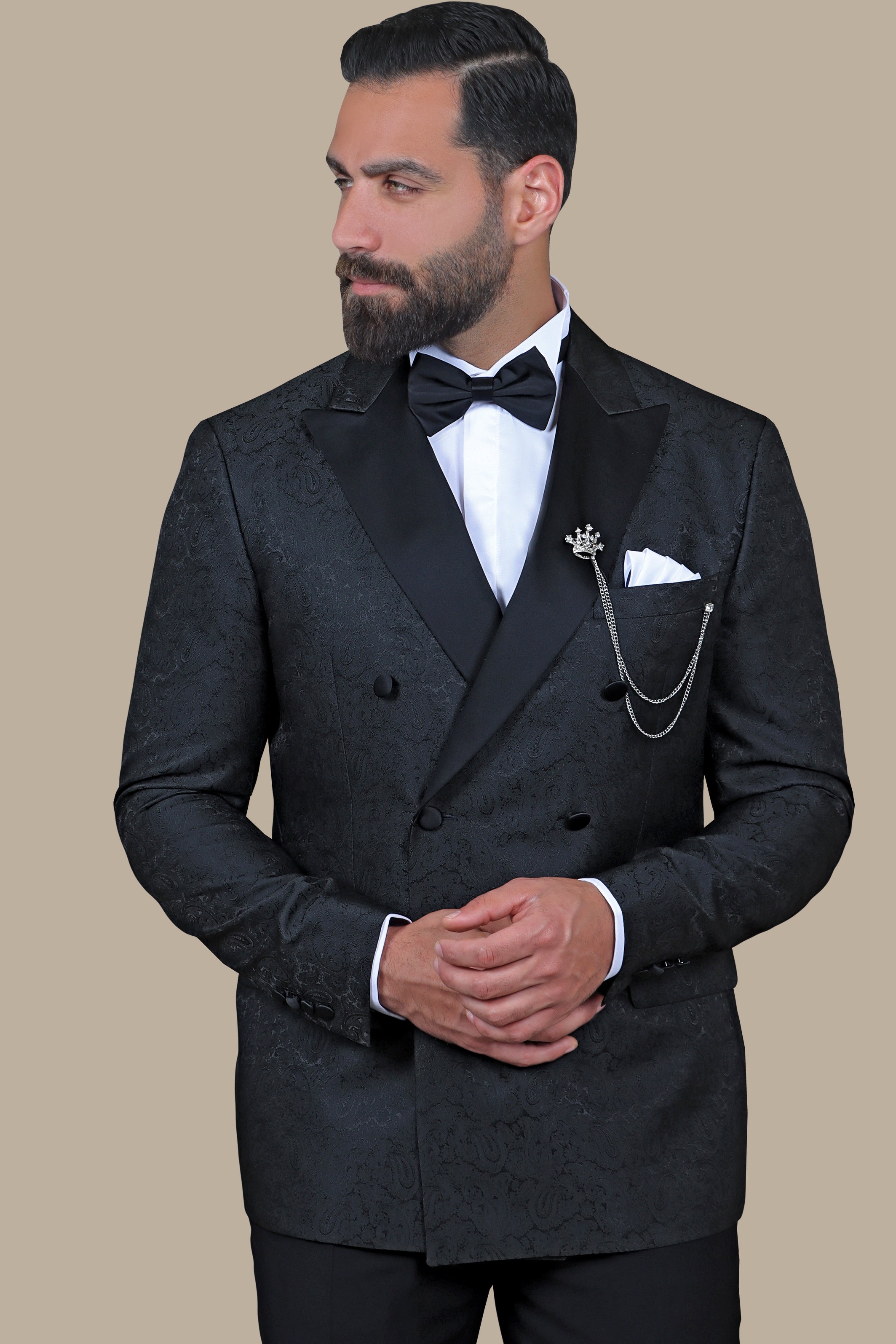 The Black Paisley Printed Tuxedo