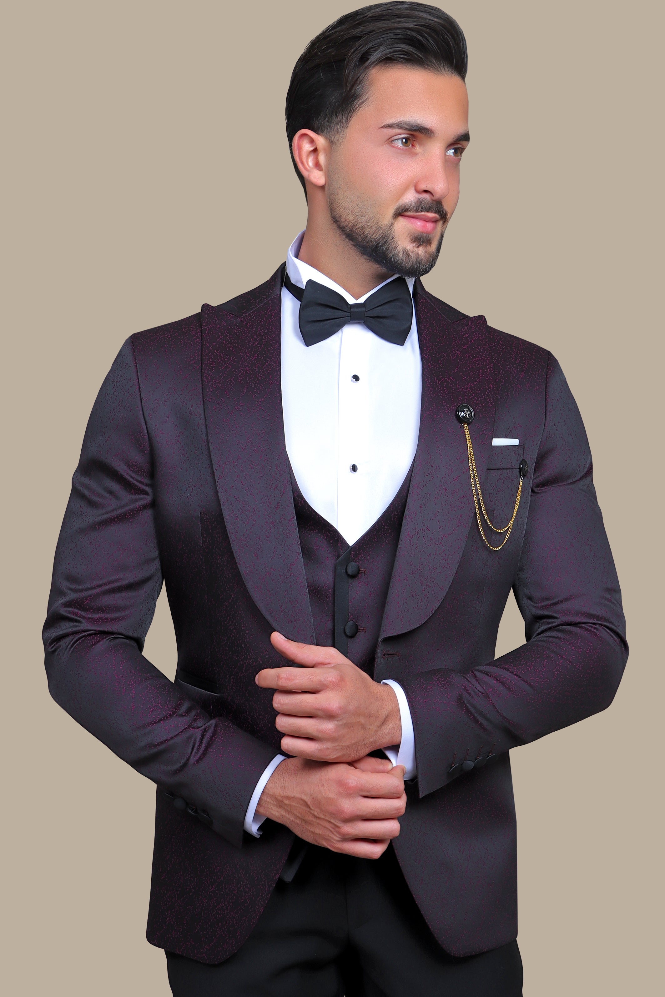 Purple 3-Piece Tuxedo with FV Pattern